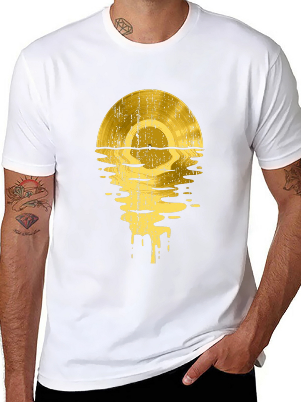 Golden Record Drip Graphic Tee