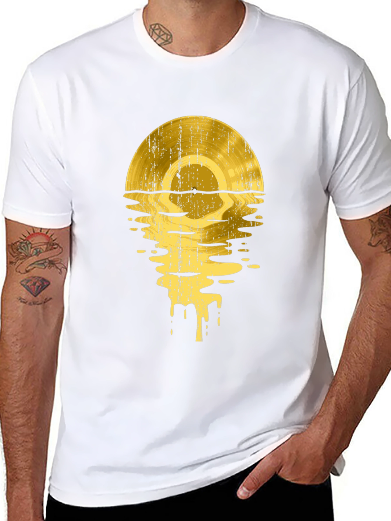 Golden Record Drip Graphic Tee
