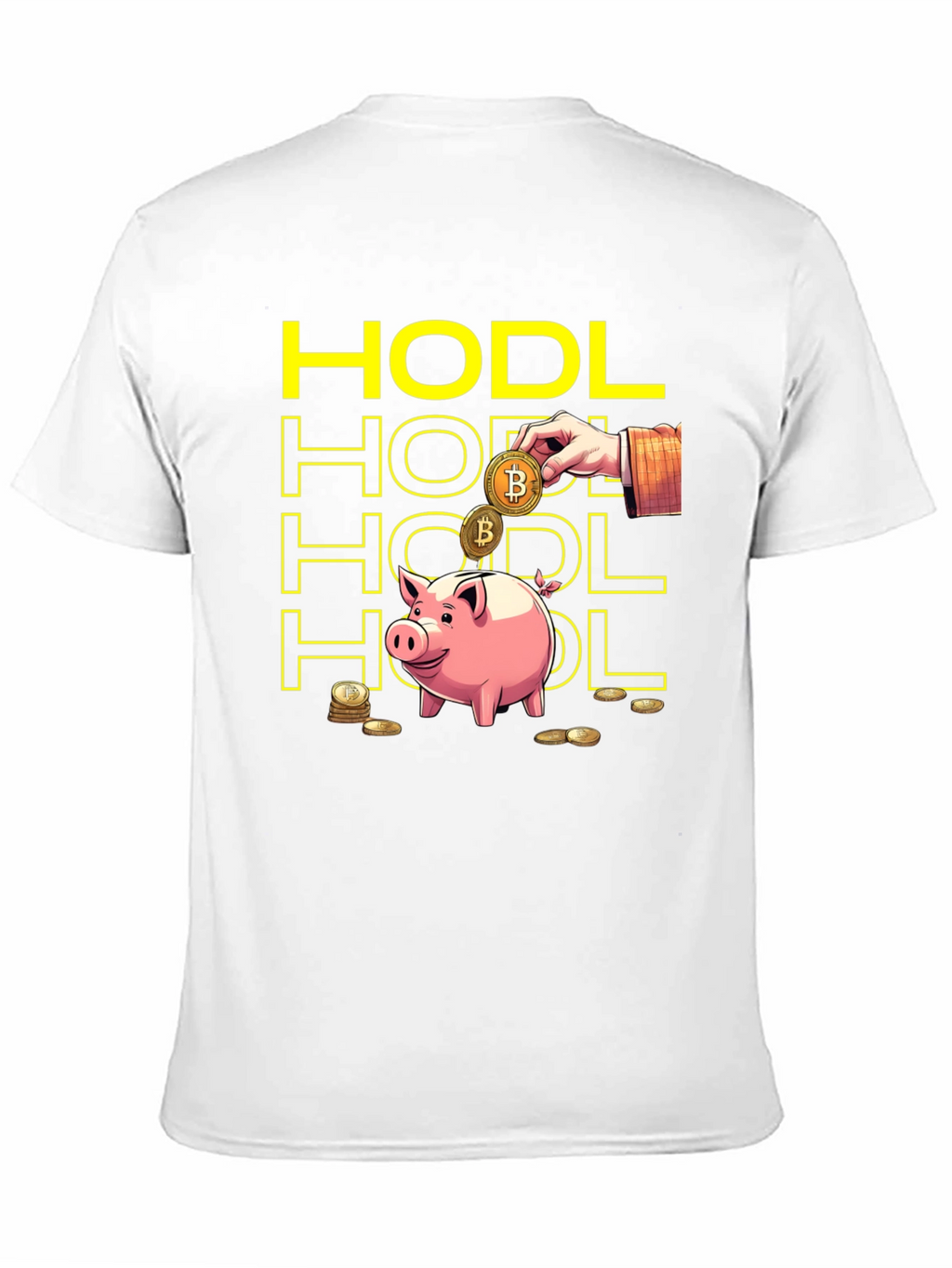 HODL Bitcoin Crypto Piggy Bank Black T-Shirt