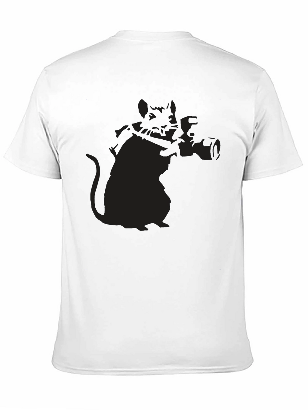 Banksy Rat Photographer Black T-Shirt - Street Art Style