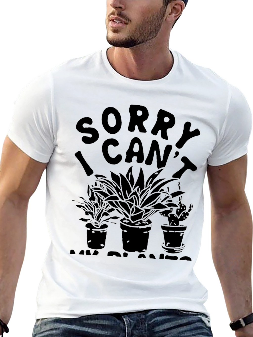 Sorry I Cant My Plants T-Shirt - Black