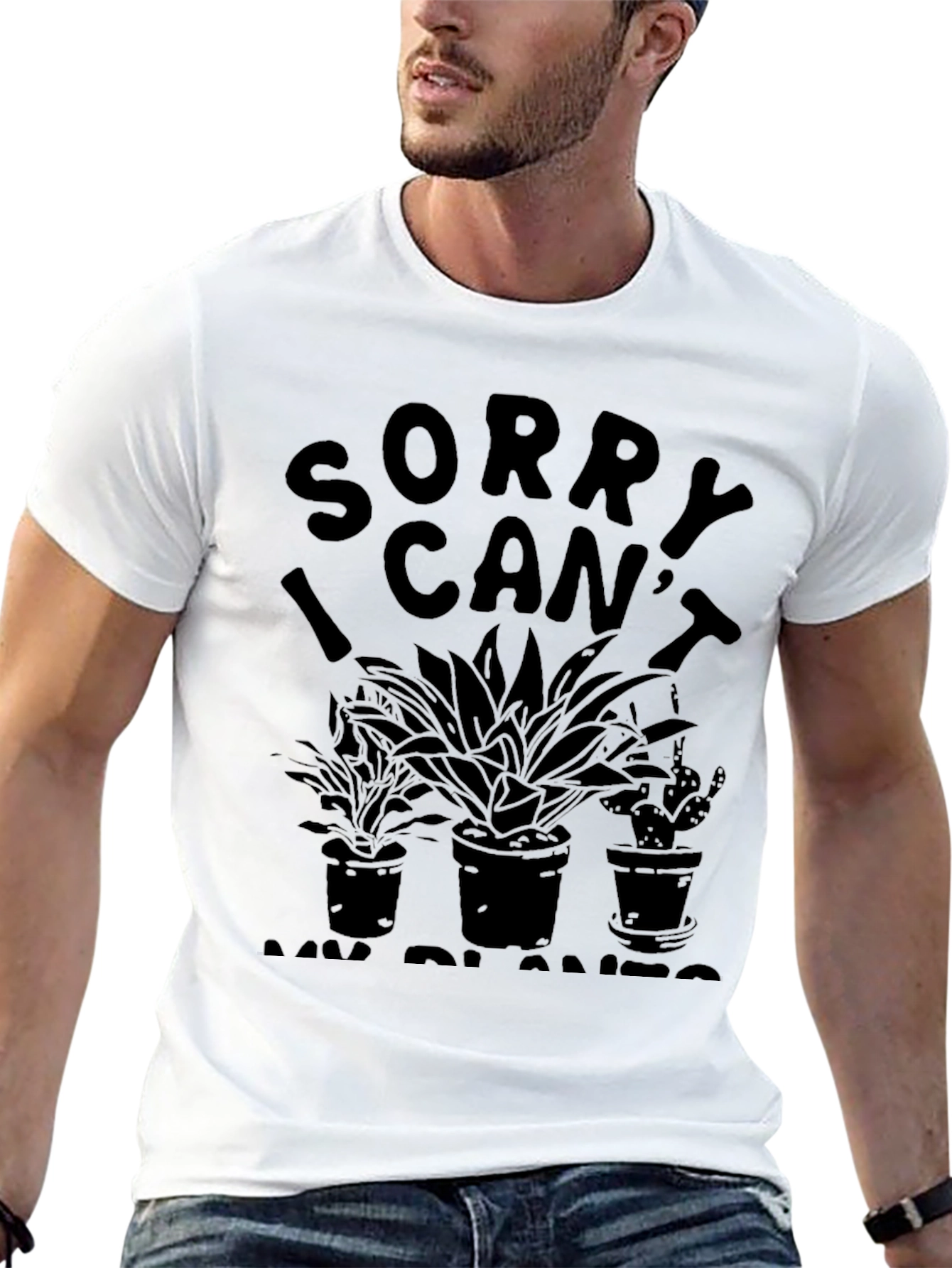 Sorry I Cant My Plants T-Shirt - Black