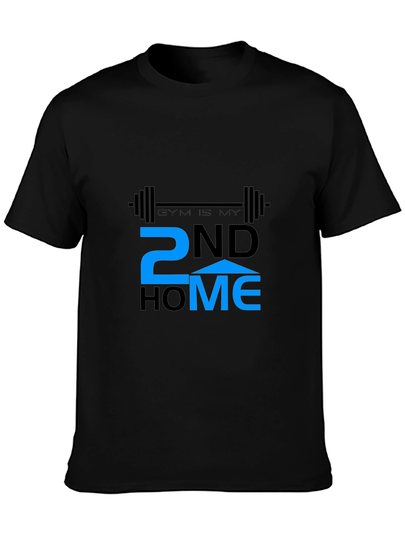 Gym is My 2nd Home Black T-Shirt