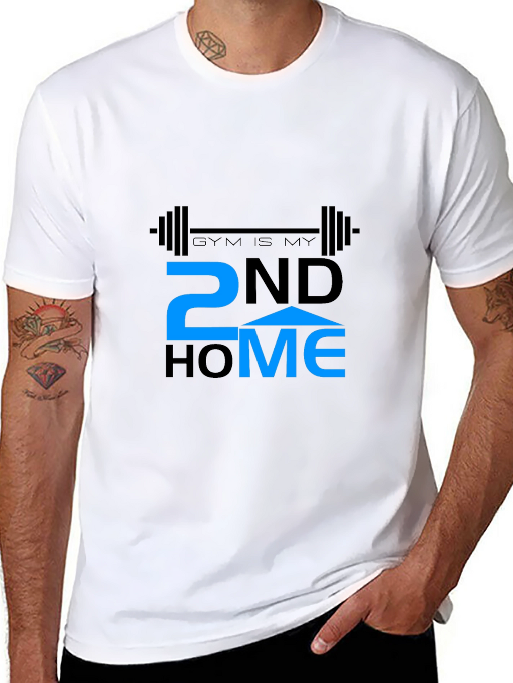 Gym is My 2nd Home Black T-Shirt