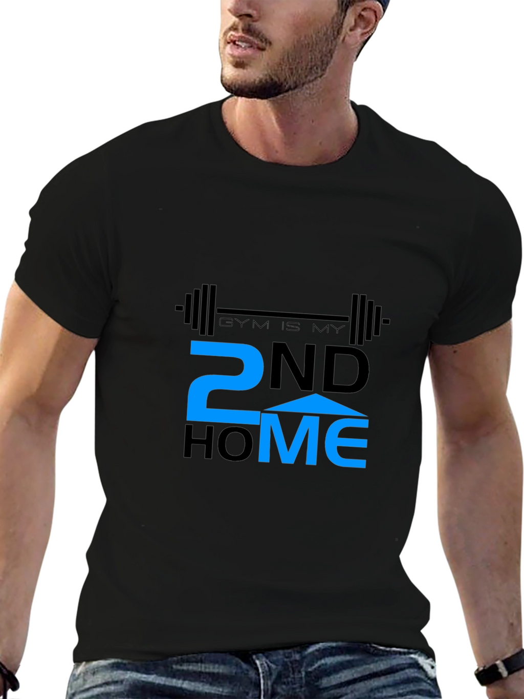 Gym is My 2nd Home Black T-Shirt
