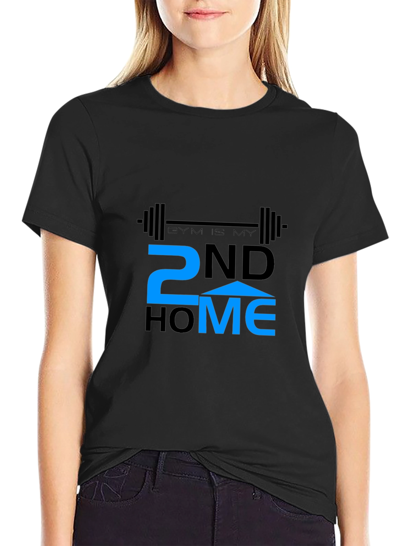 Gym is My 2nd Home Black T-Shirt