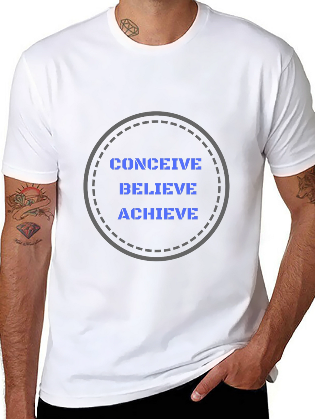 Motivational Graphic Tee - Conceive Believe Achieve