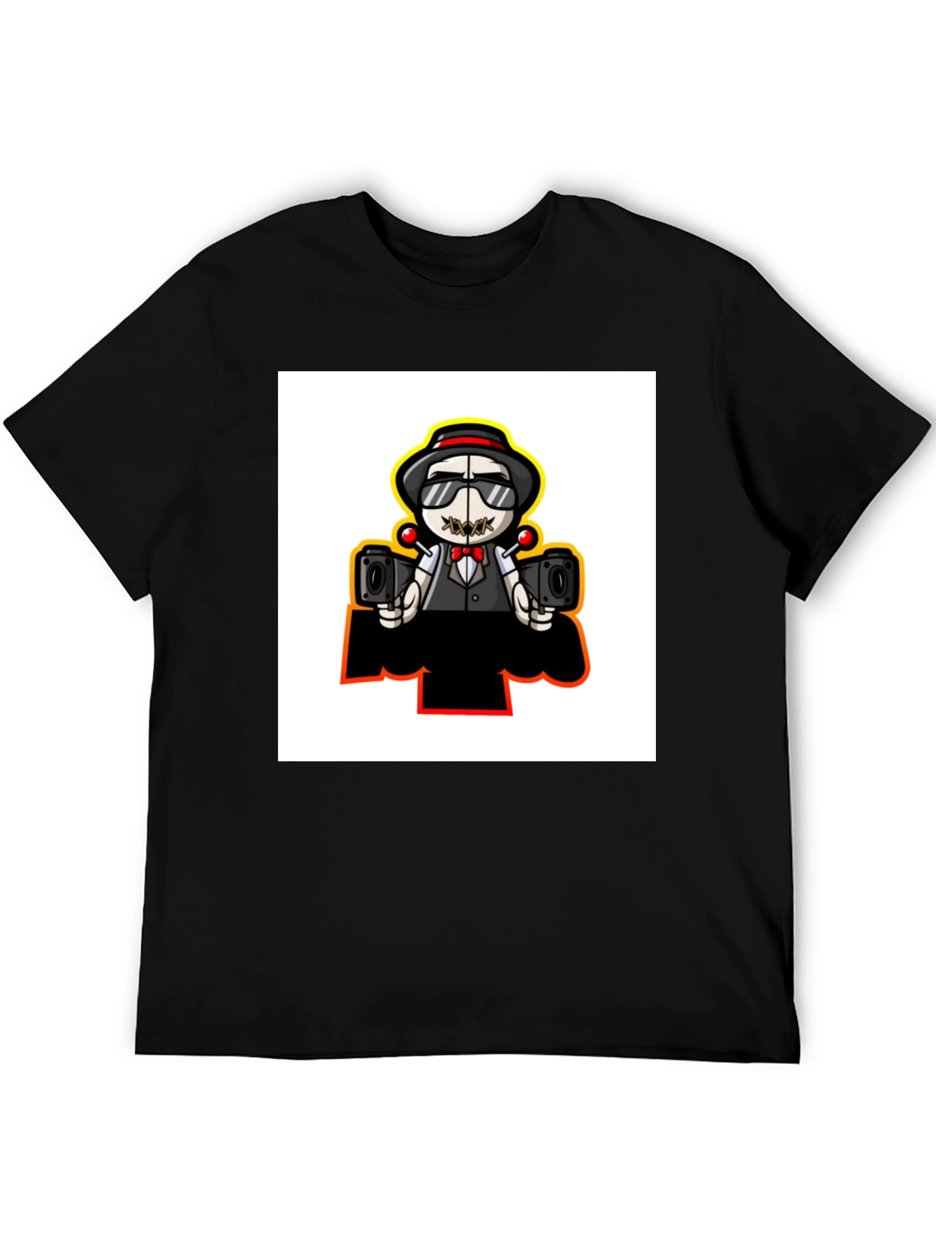 Cartoon Character Graphic Print Black T-Shirt