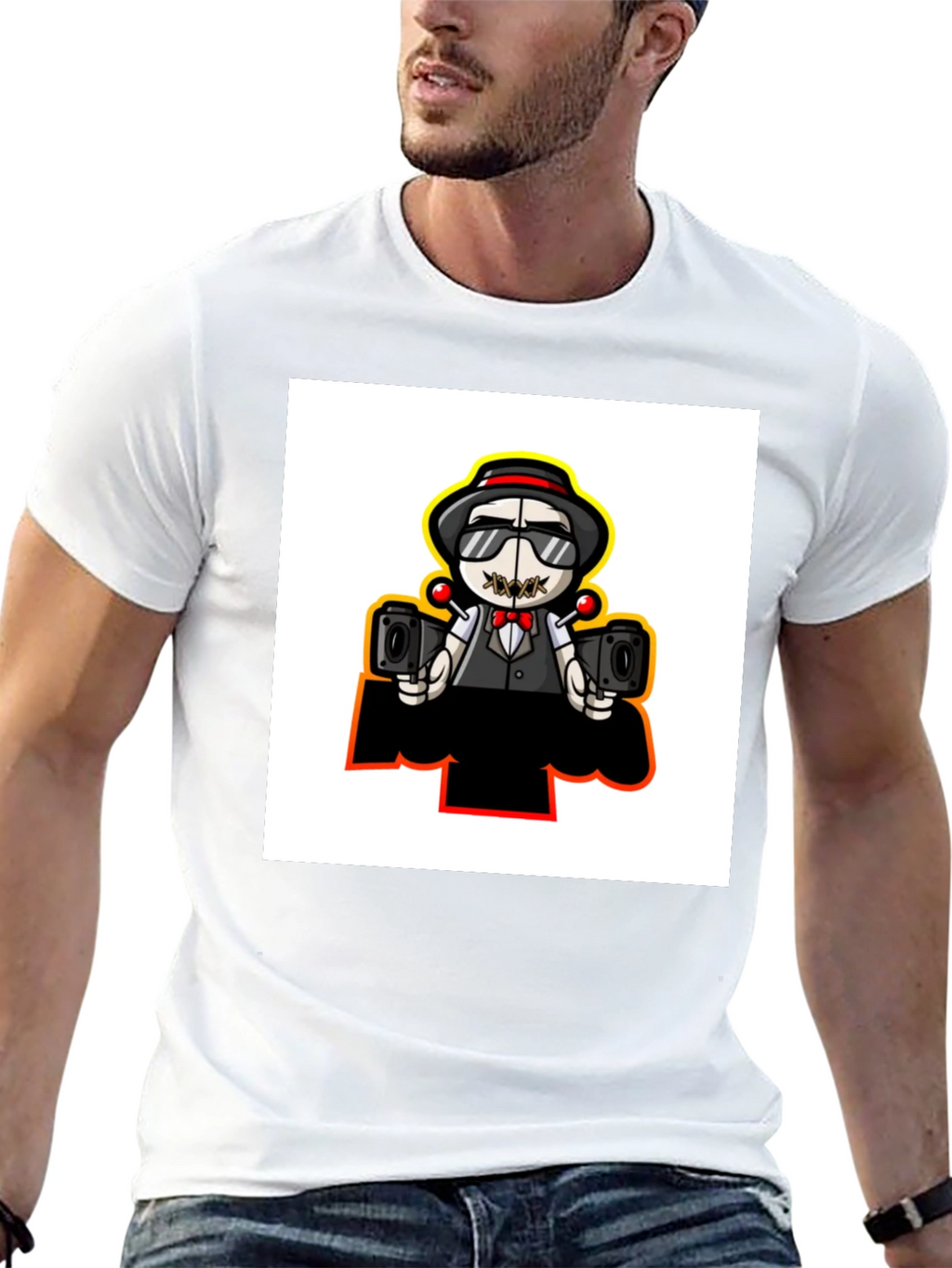Cartoon Character Graphic Print Black T-Shirt