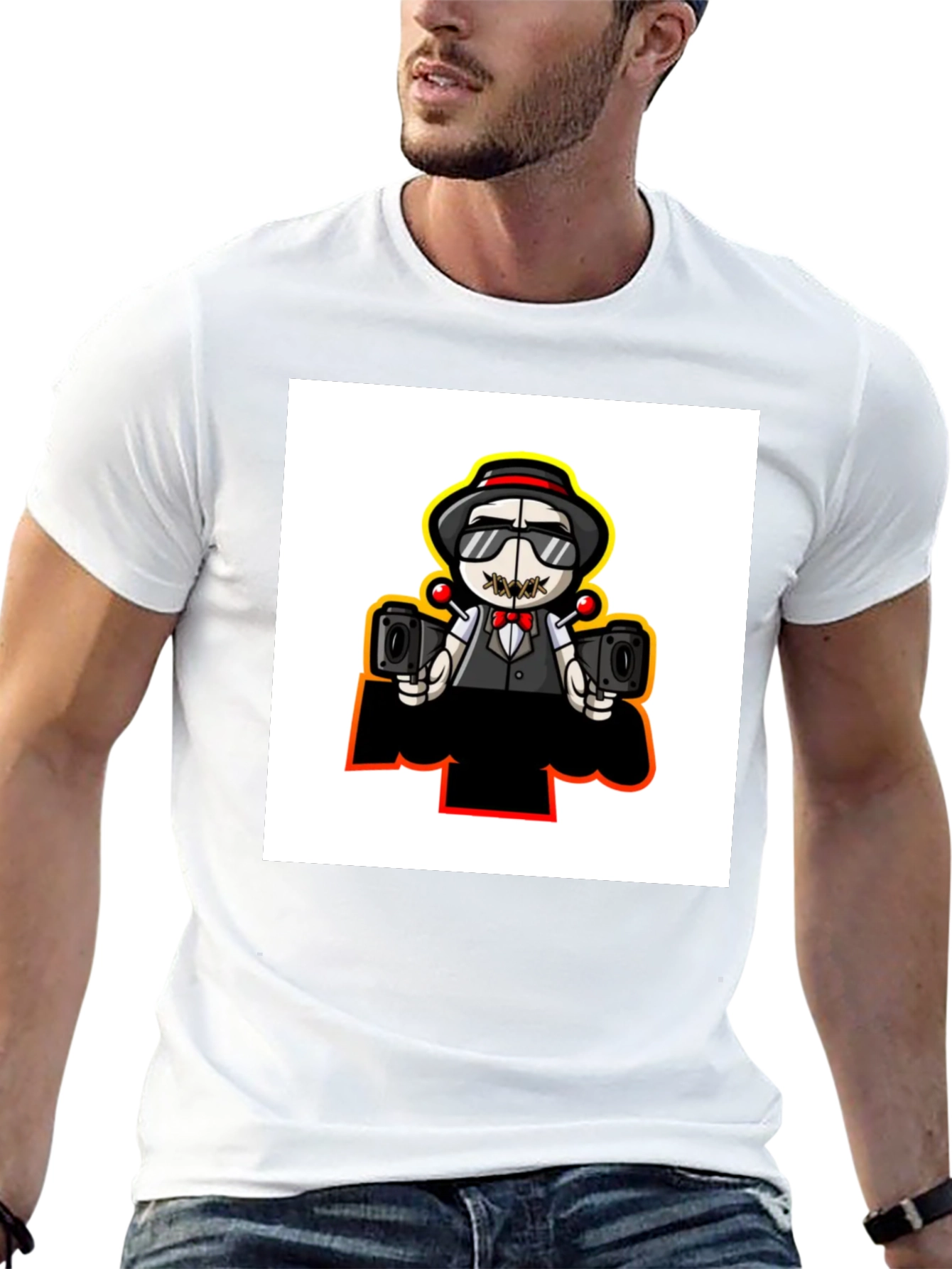 Cartoon Character Graphic Print Black T-Shirt
