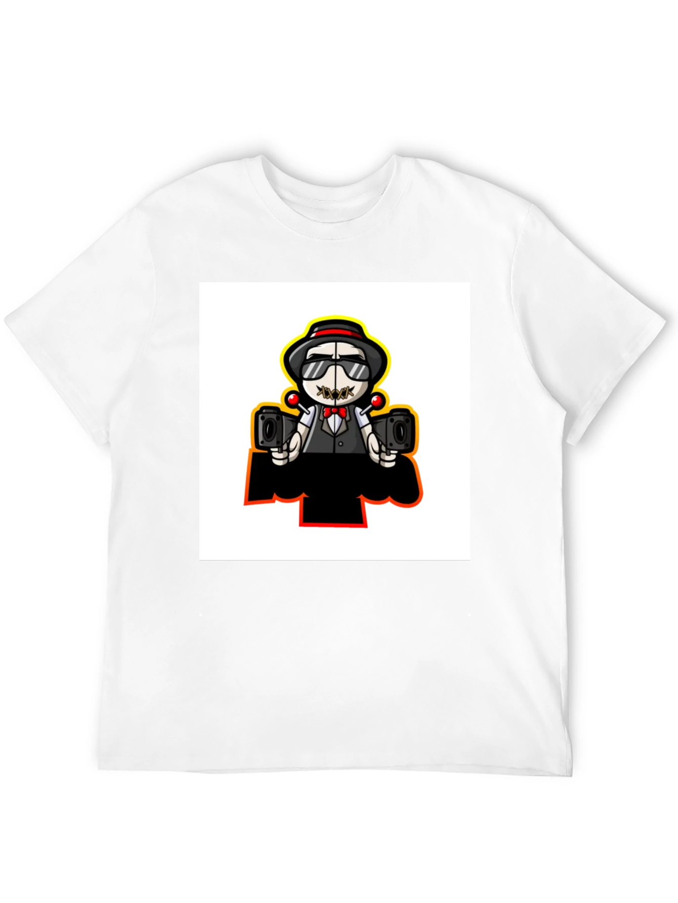 Cartoon Character Graphic Print Black T-Shirt