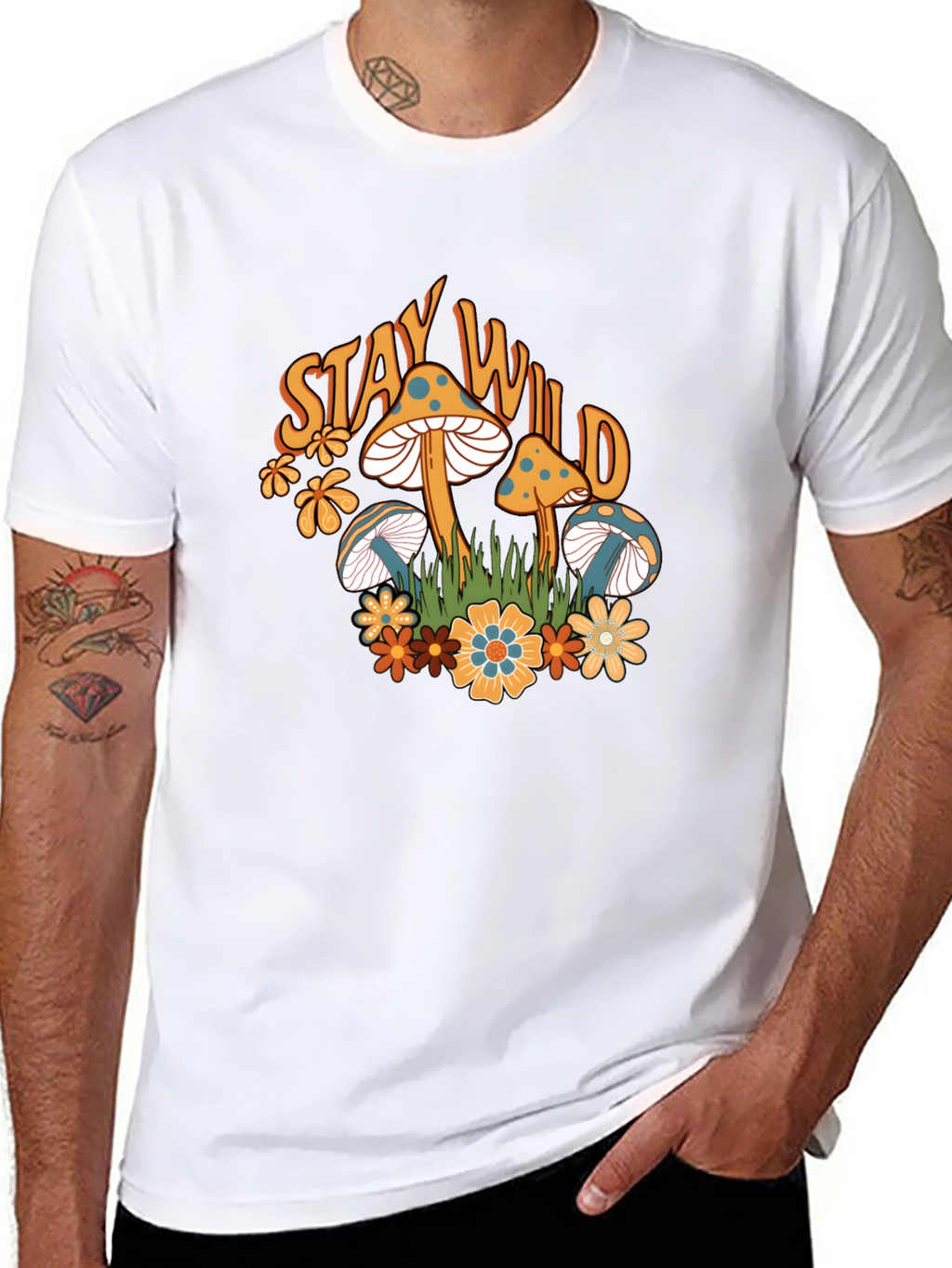 Stay Wild Mushroom Graphic T-Shirt