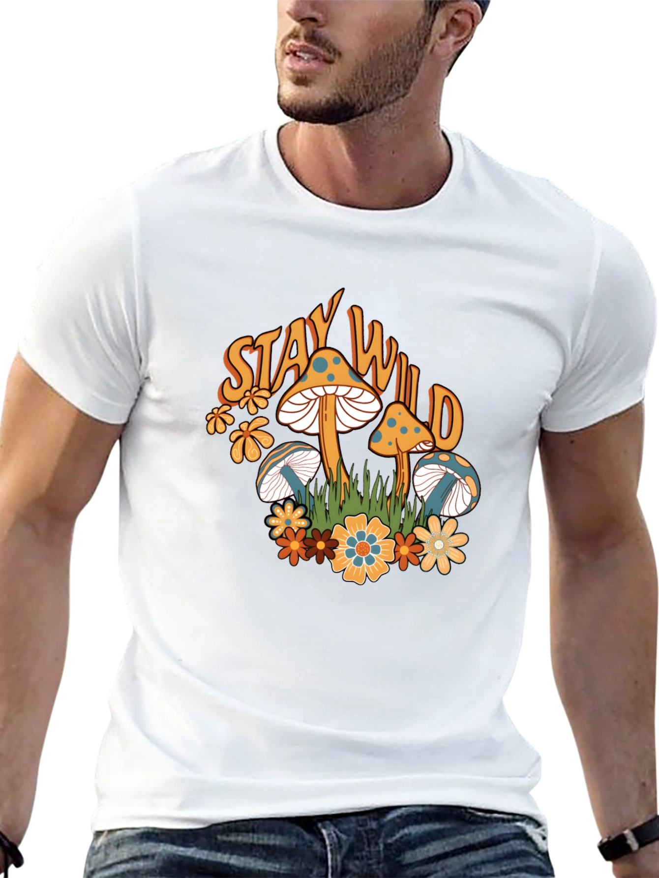 Stay Wild Mushroom Graphic T-Shirt