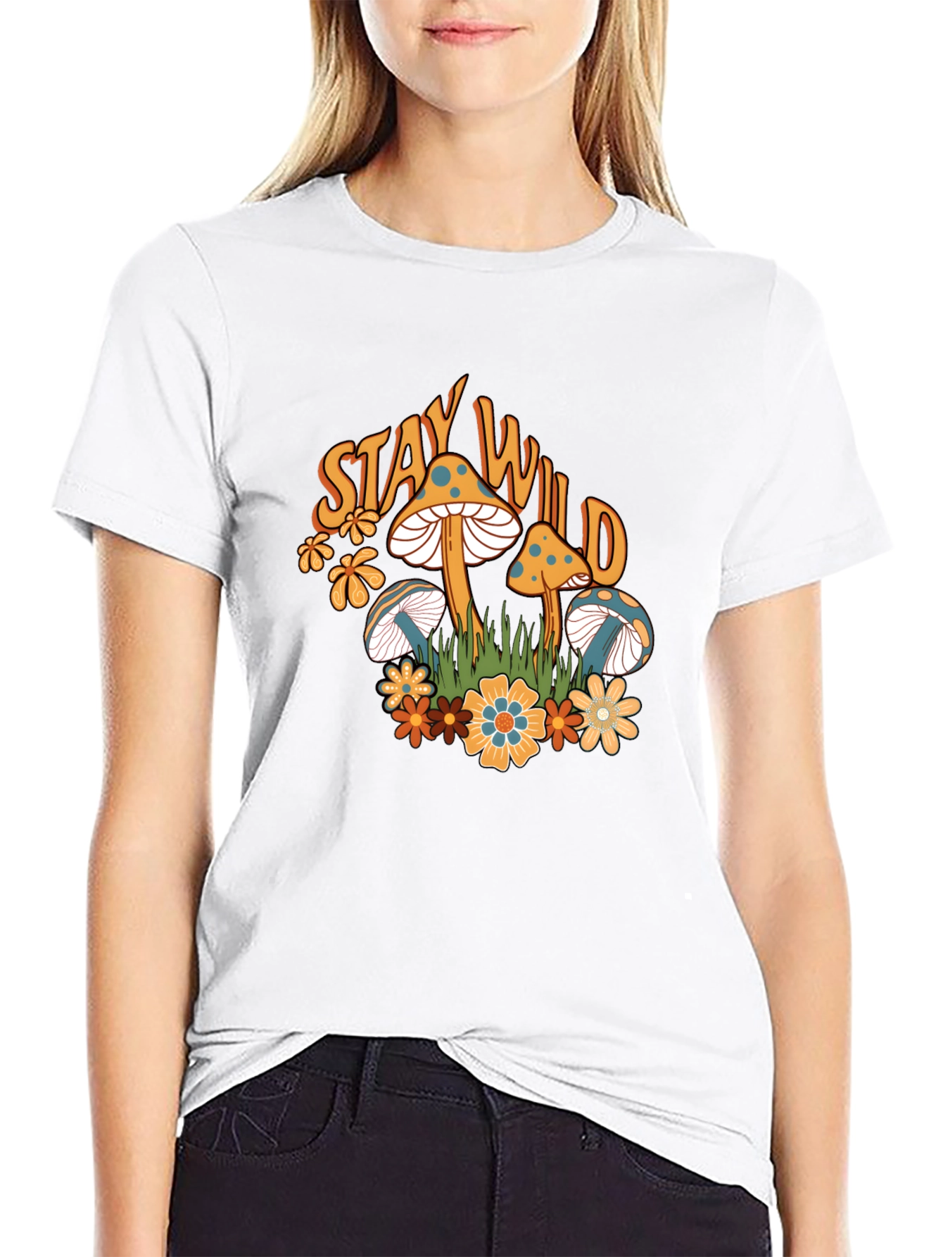 Stay Wild Mushroom Graphic T-Shirt