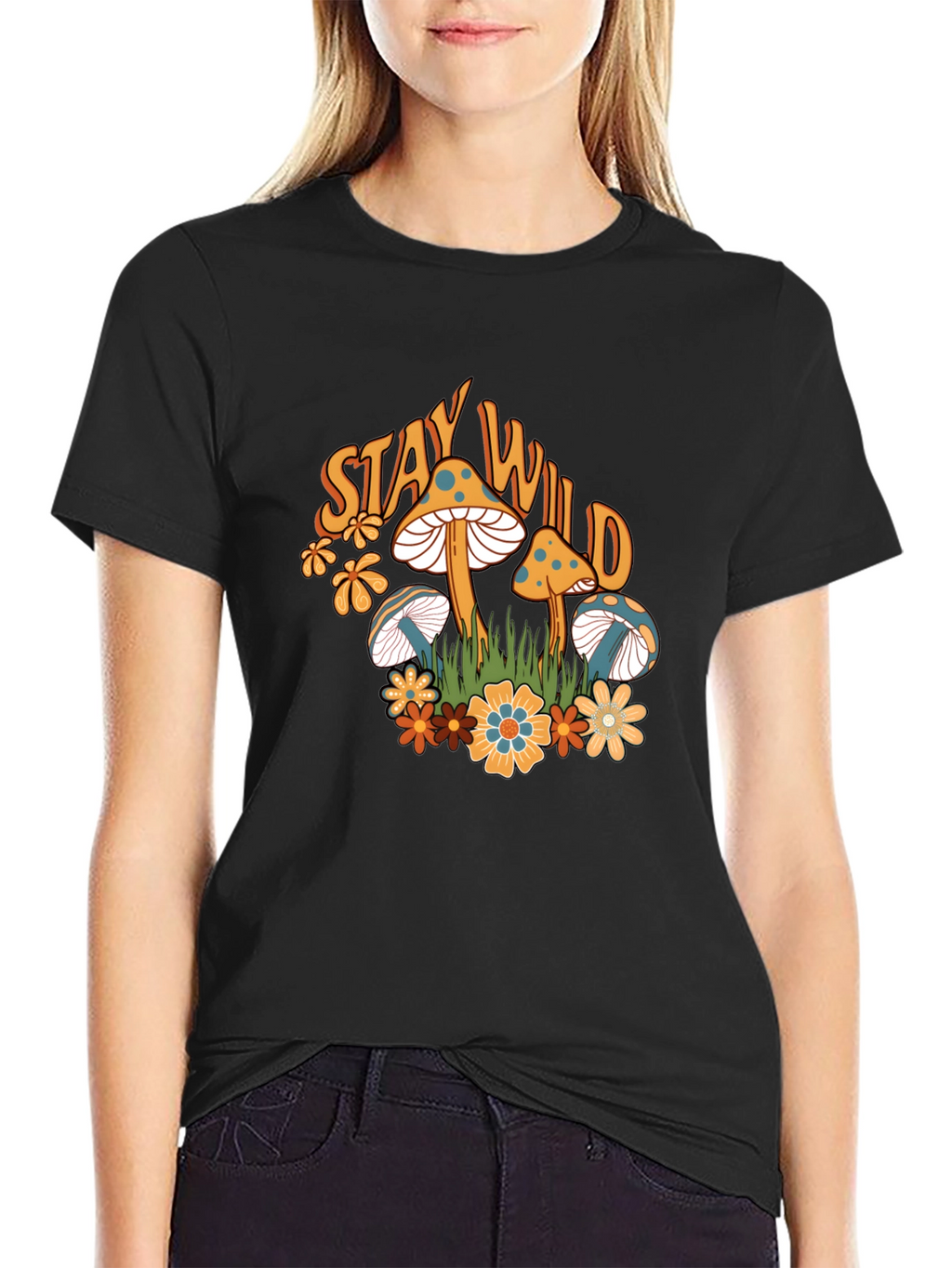 Stay Wild Mushroom Graphic T-Shirt