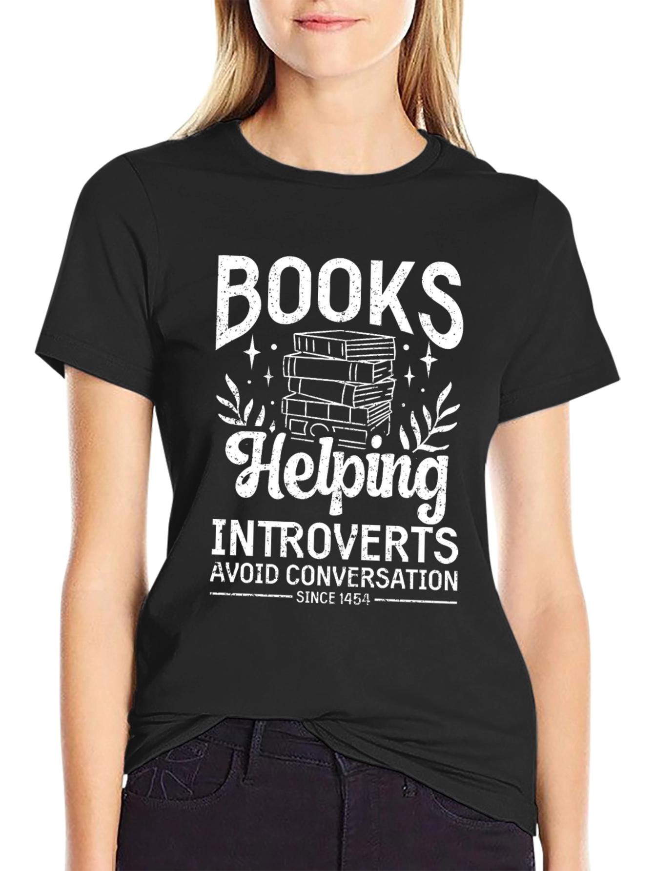 Introverts Books T-Shirt: Avoid Conversation in Style