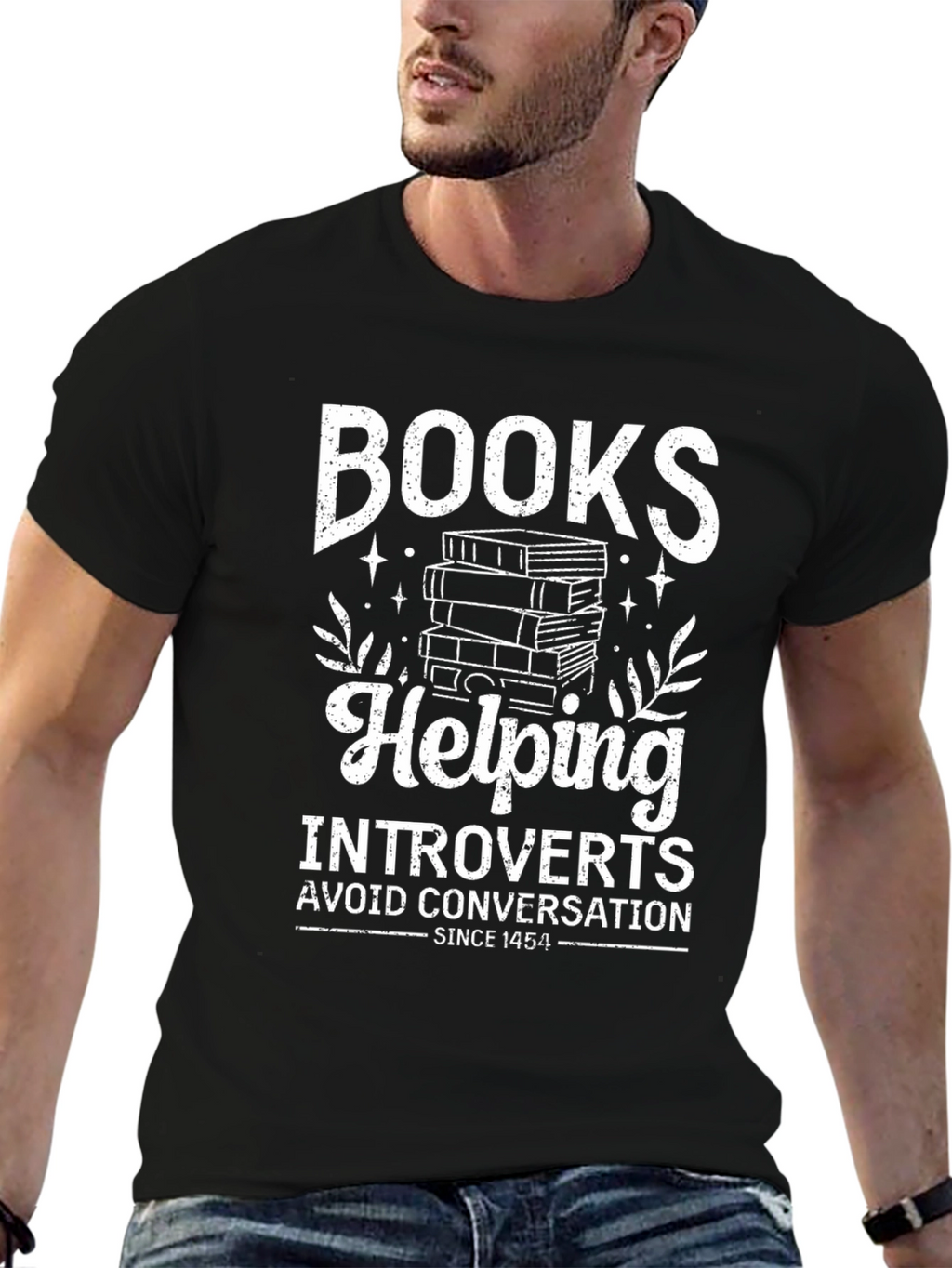 Introverts Books T-Shirt: Avoid Conversation in Style