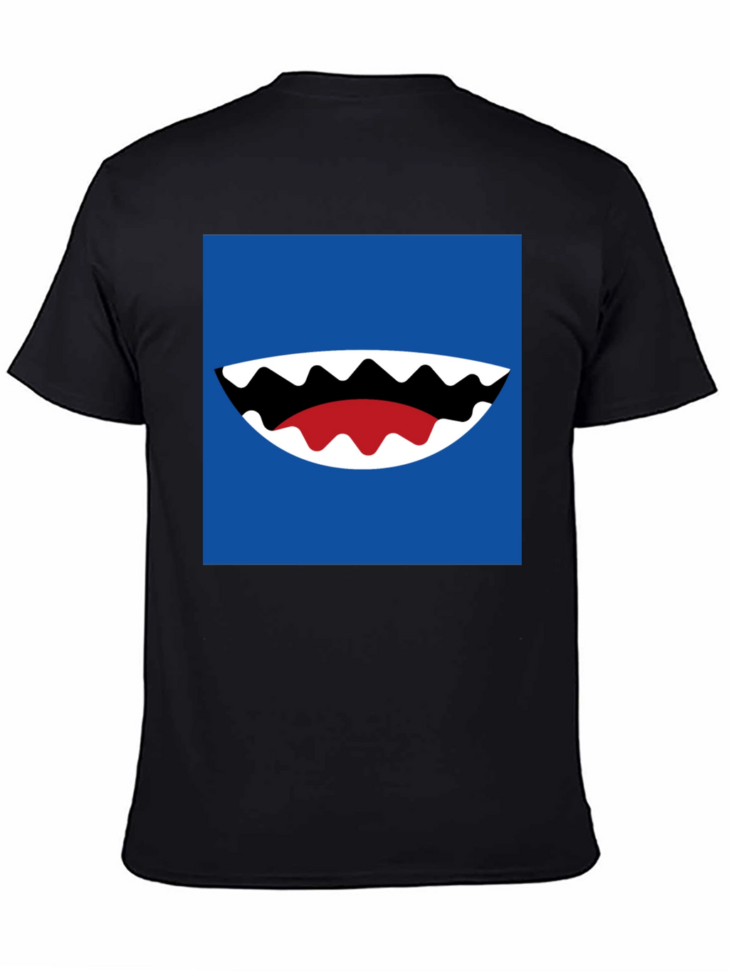 Cartoon Shark Mouth Graphic Tee - Mens Black T-Shirt