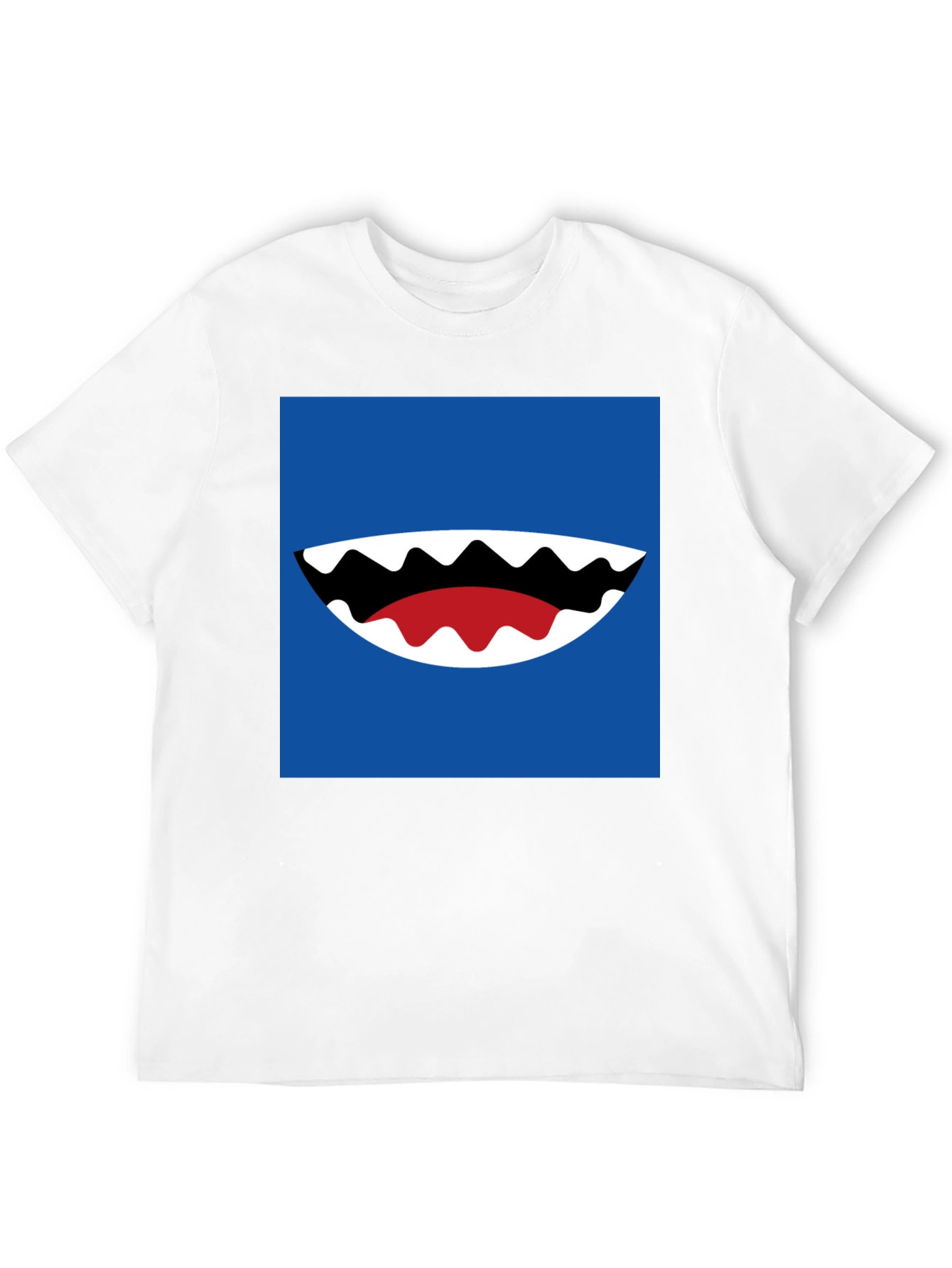 Cartoon Shark Mouth Graphic Tee - Mens Black T-Shirt