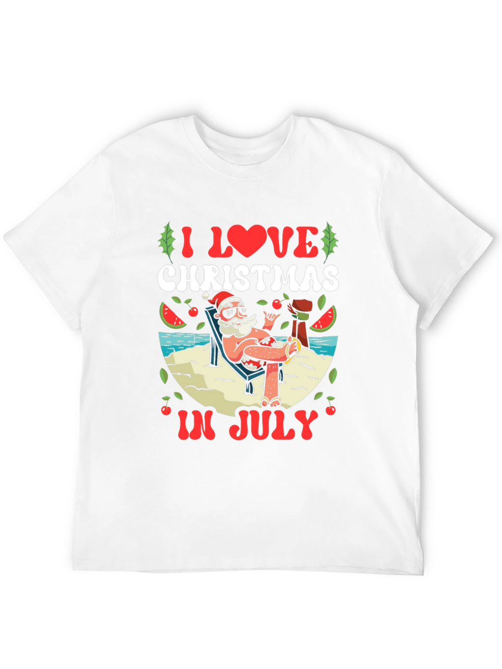 Christmas in July T-Shirt - Beach Santa Tee