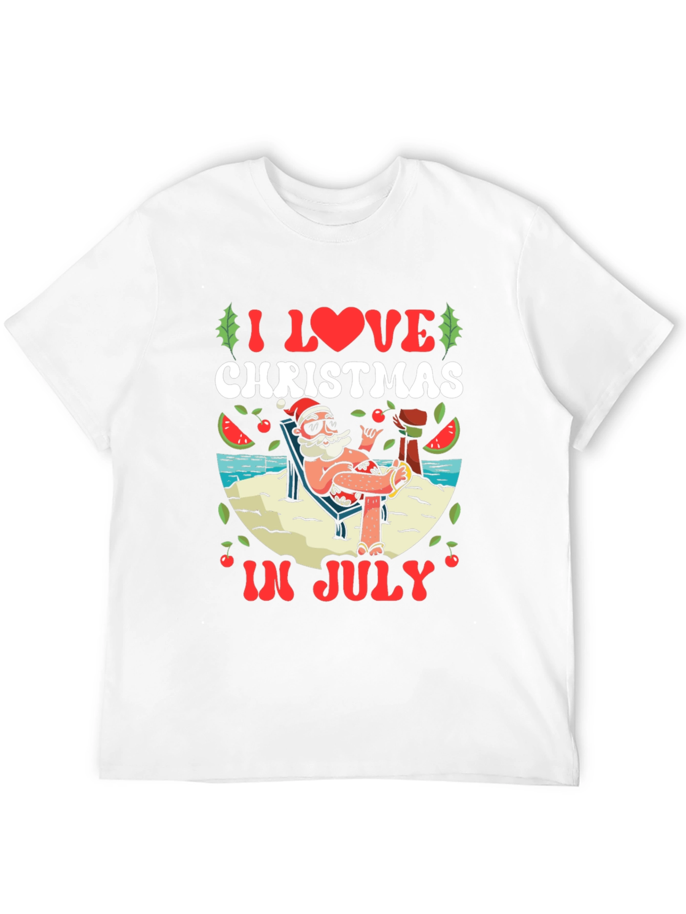 Christmas in July T-Shirt - Beach Santa Tee