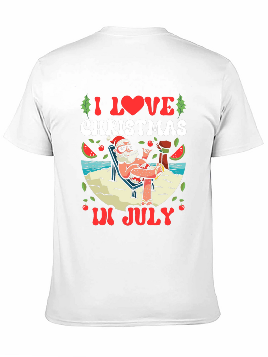 Christmas in July T-Shirt - Beach Santa Tee