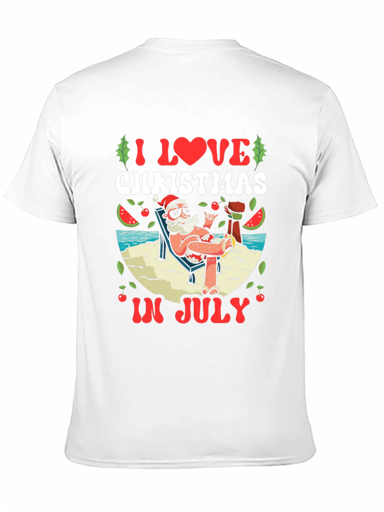 Christmas in July T-Shirt - Beach Santa Tee