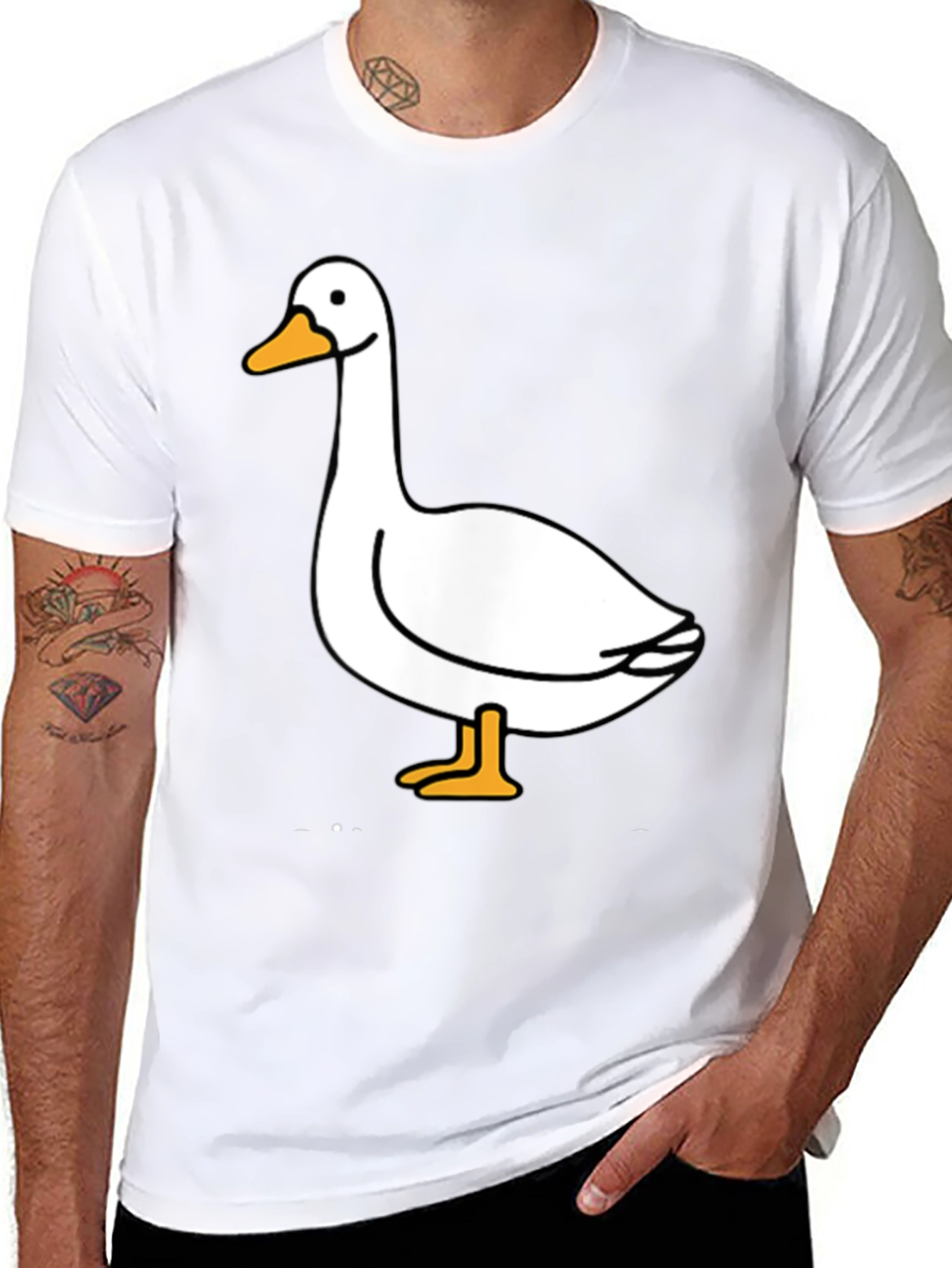 Goose Graphic Tee - Black Cotton T-Shirt