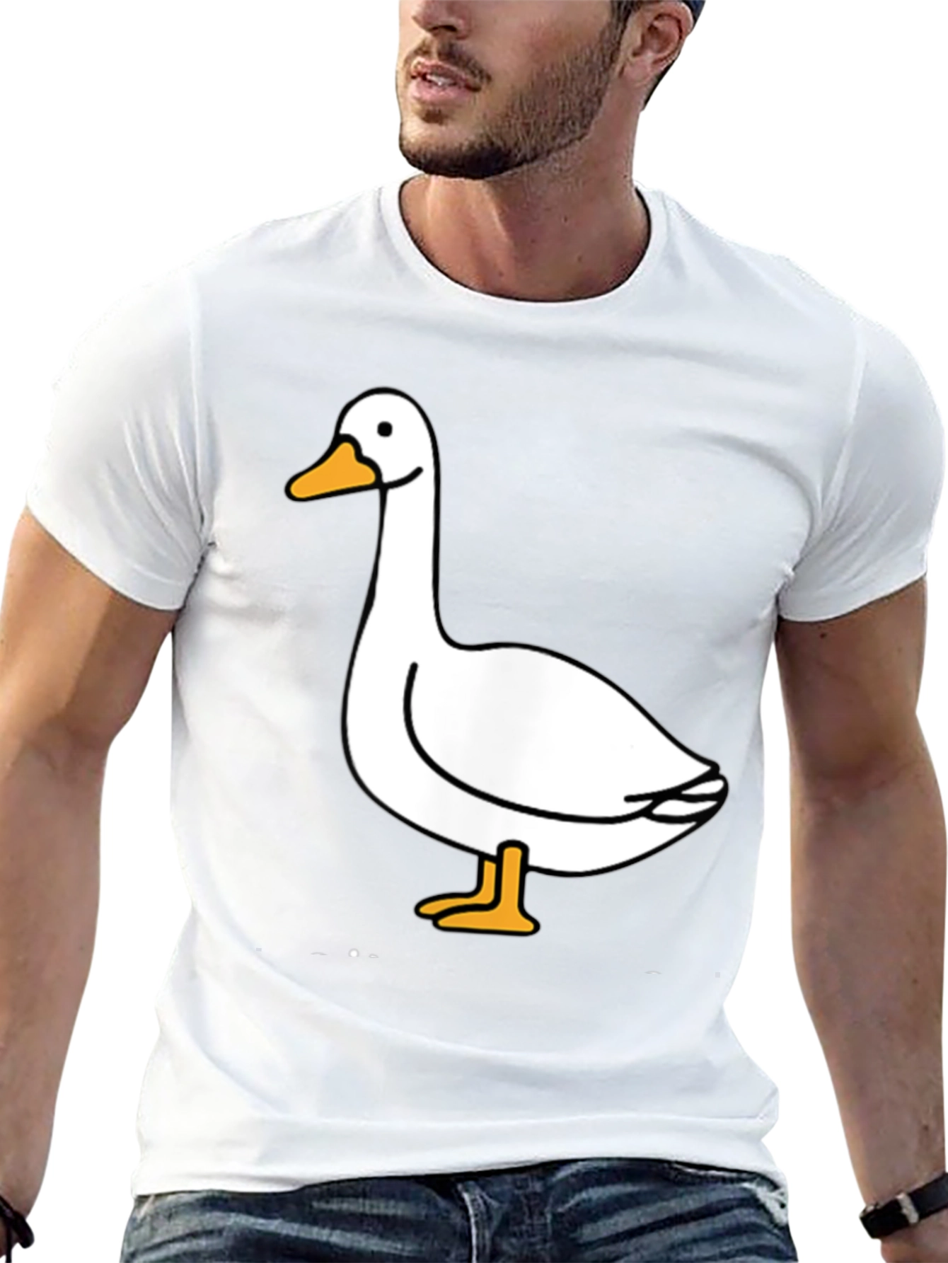 Goose Graphic Tee - Black Cotton T-Shirt