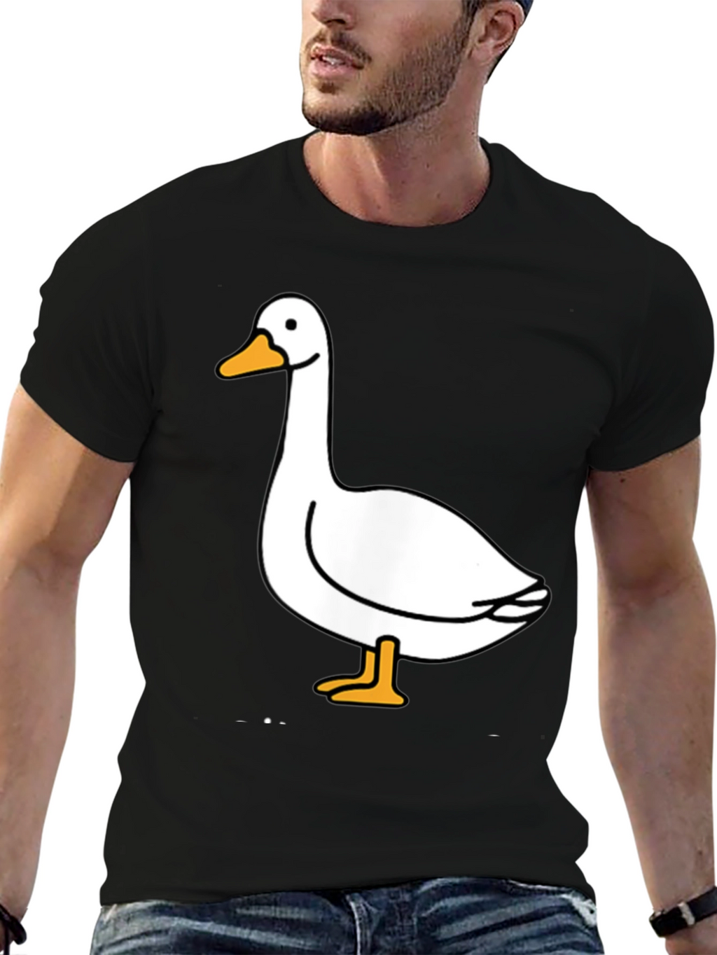 Goose Graphic Tee - Black Cotton T-Shirt