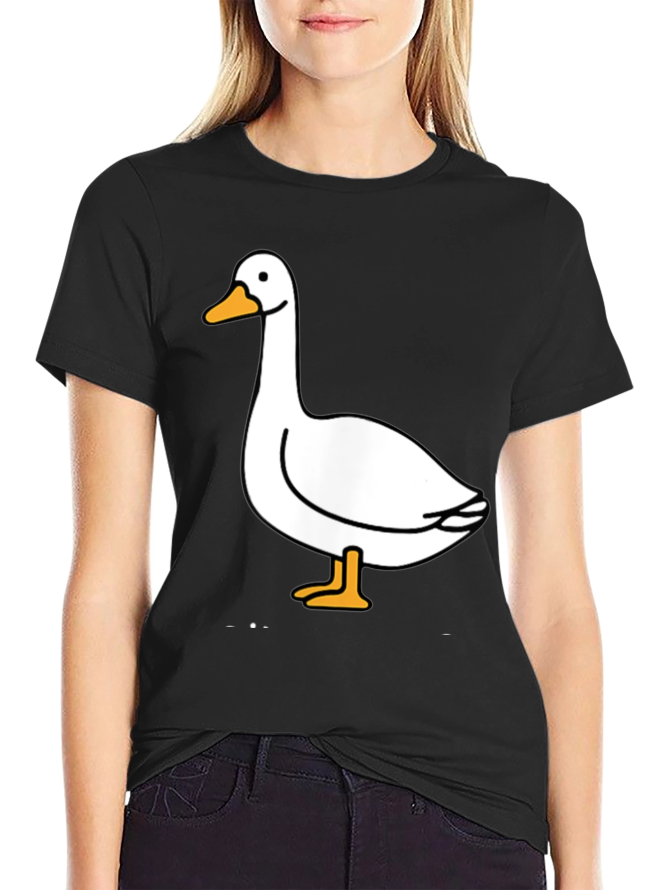 Goose Graphic Tee - Black Cotton T-Shirt