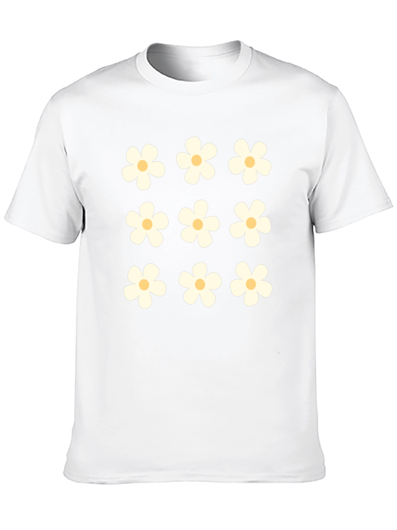 Daisy Flower Black T-Shirt