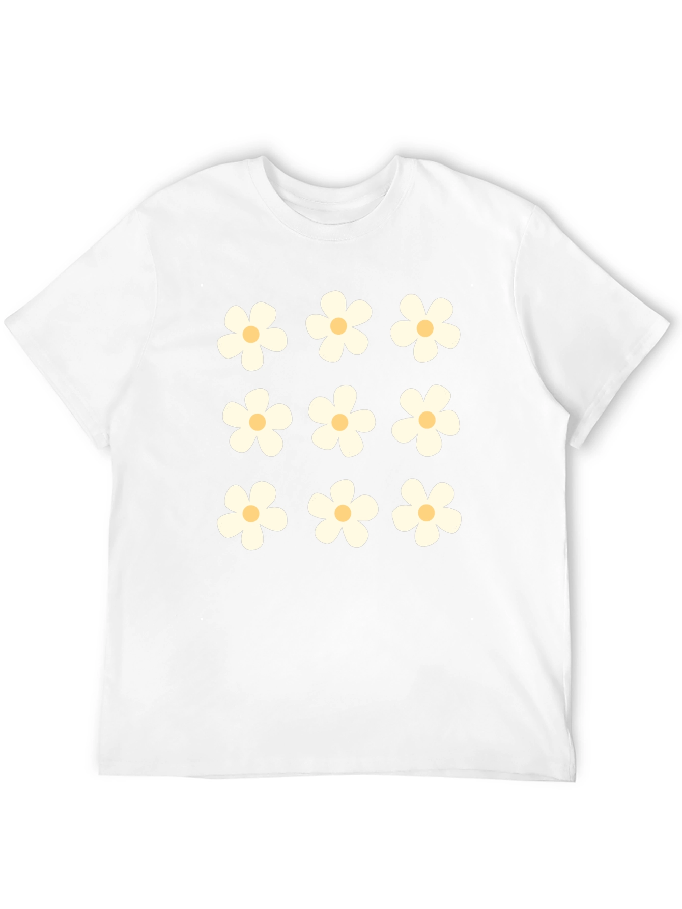Daisy Flower Black T-Shirt
