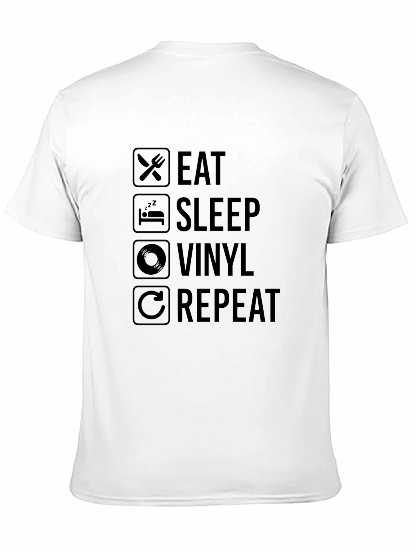 Eat Sleep Vinyl Repeat Black Graphic T-Shirt