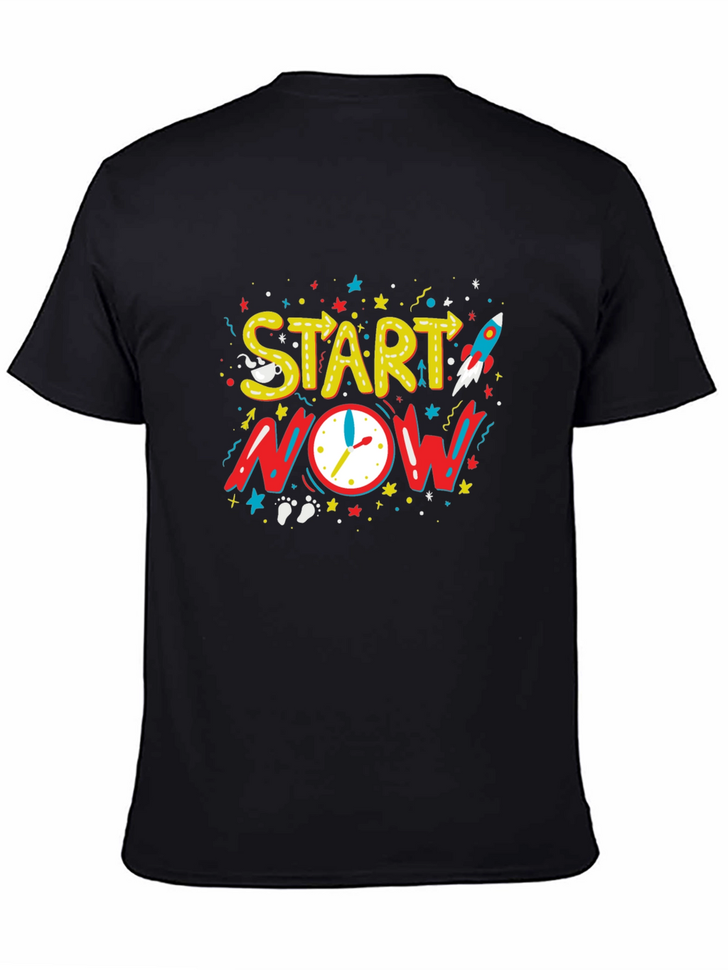 Start Now Graphic Tee - Motivational Black T-Shirt