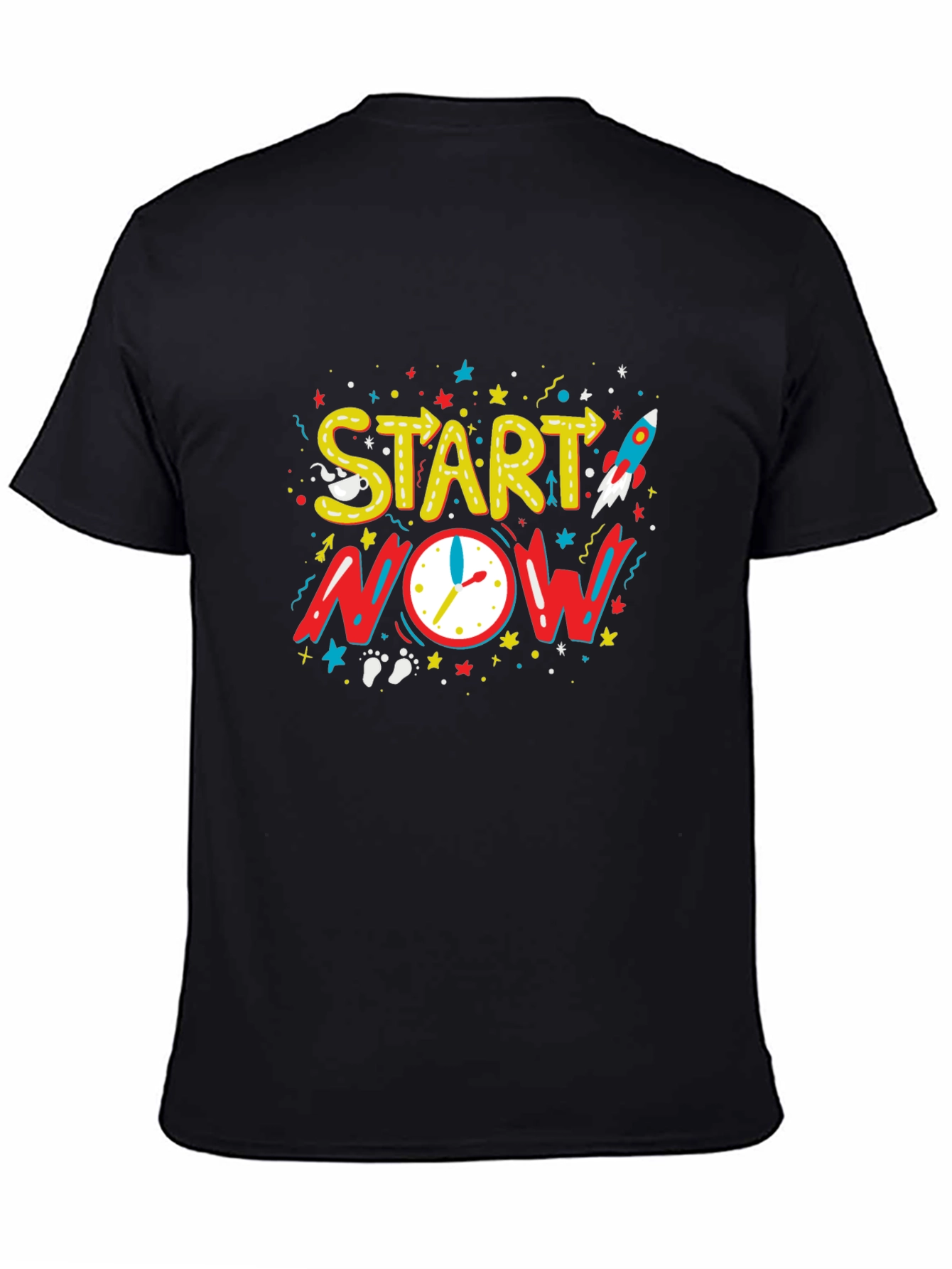 Start Now Graphic Tee - Motivational Black T-Shirt