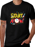 Start Now Graphic Tee - Motivational Black T-Shirt