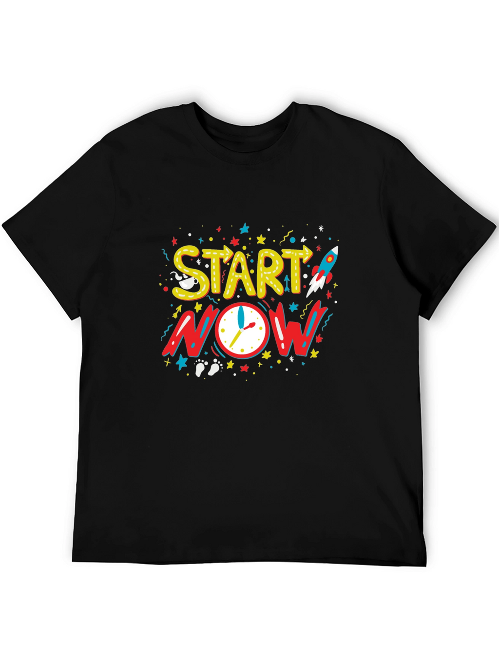 Start Now Graphic Tee - Motivational Black T-Shirt