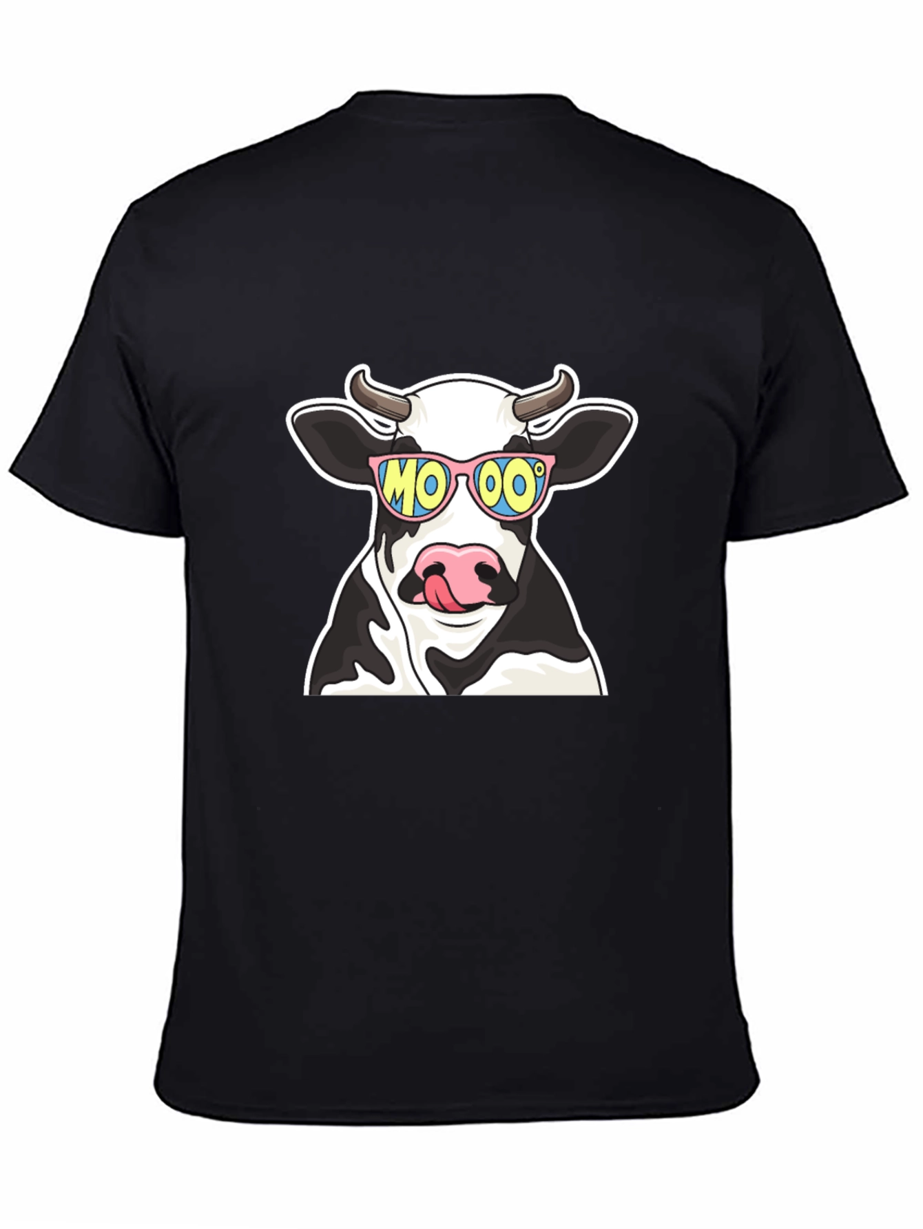 Cool Cow MOOO T-Shirt - Black Cotton Tee