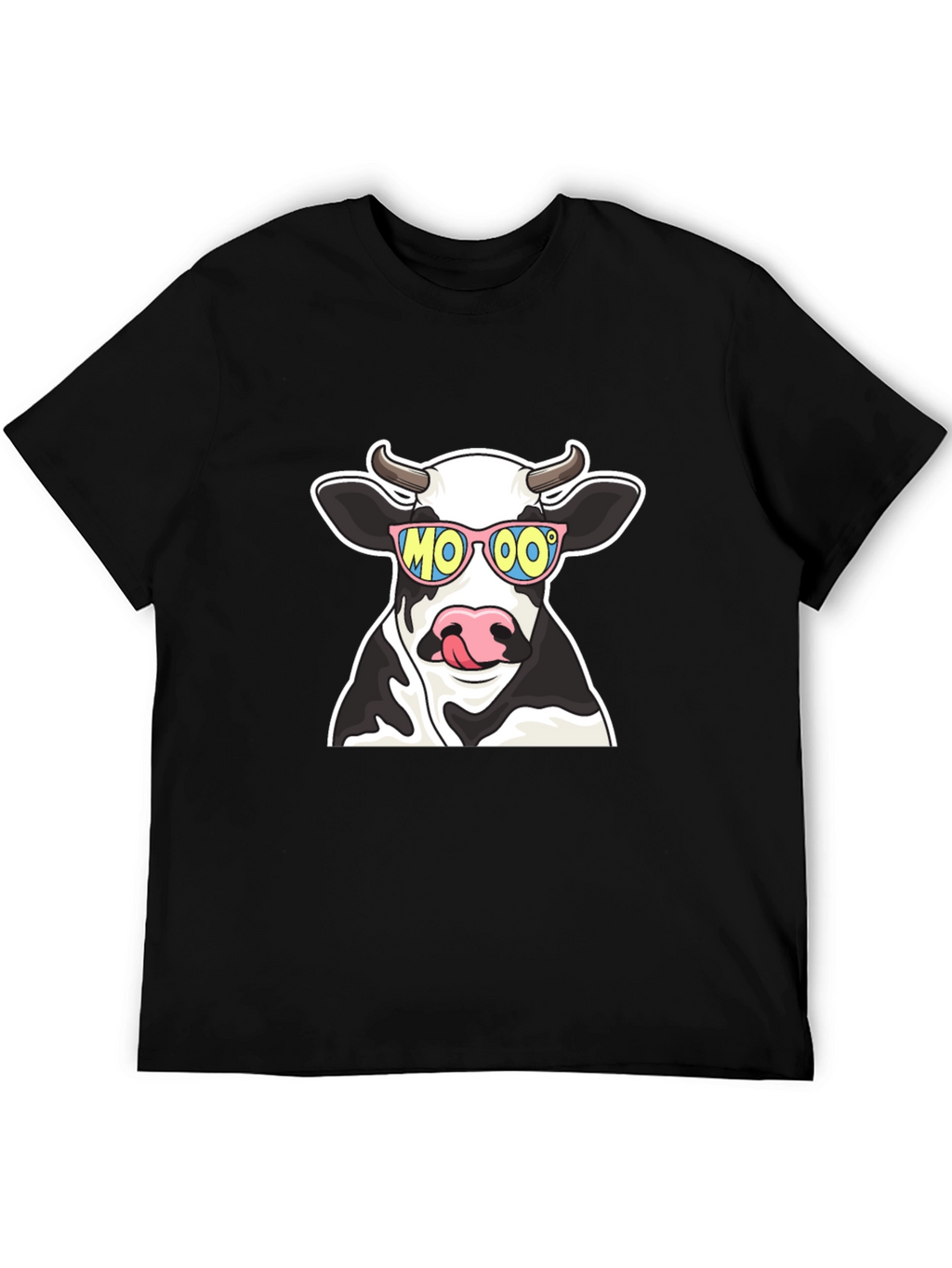Cool Cow MOOO T-Shirt - Black Cotton Tee