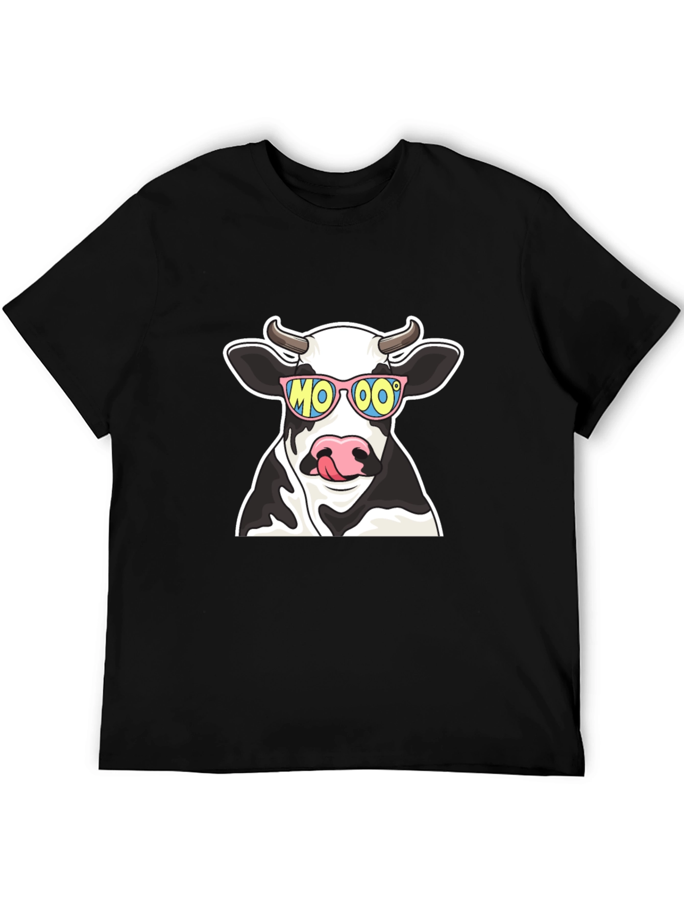 Cool Cow MOOO T-Shirt - Black Cotton Tee
