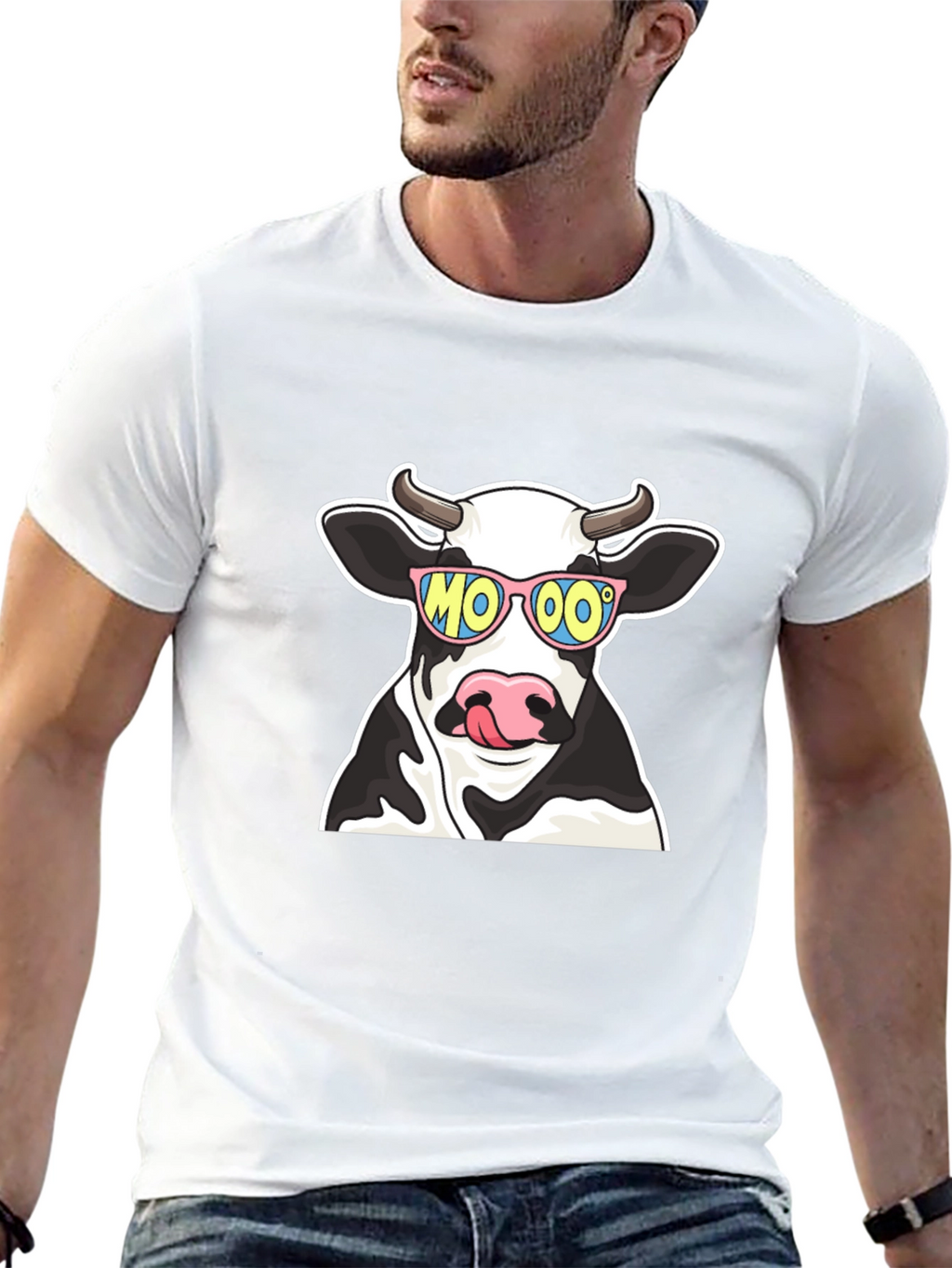 Cool Cow MOOO T-Shirt - Black Cotton Tee