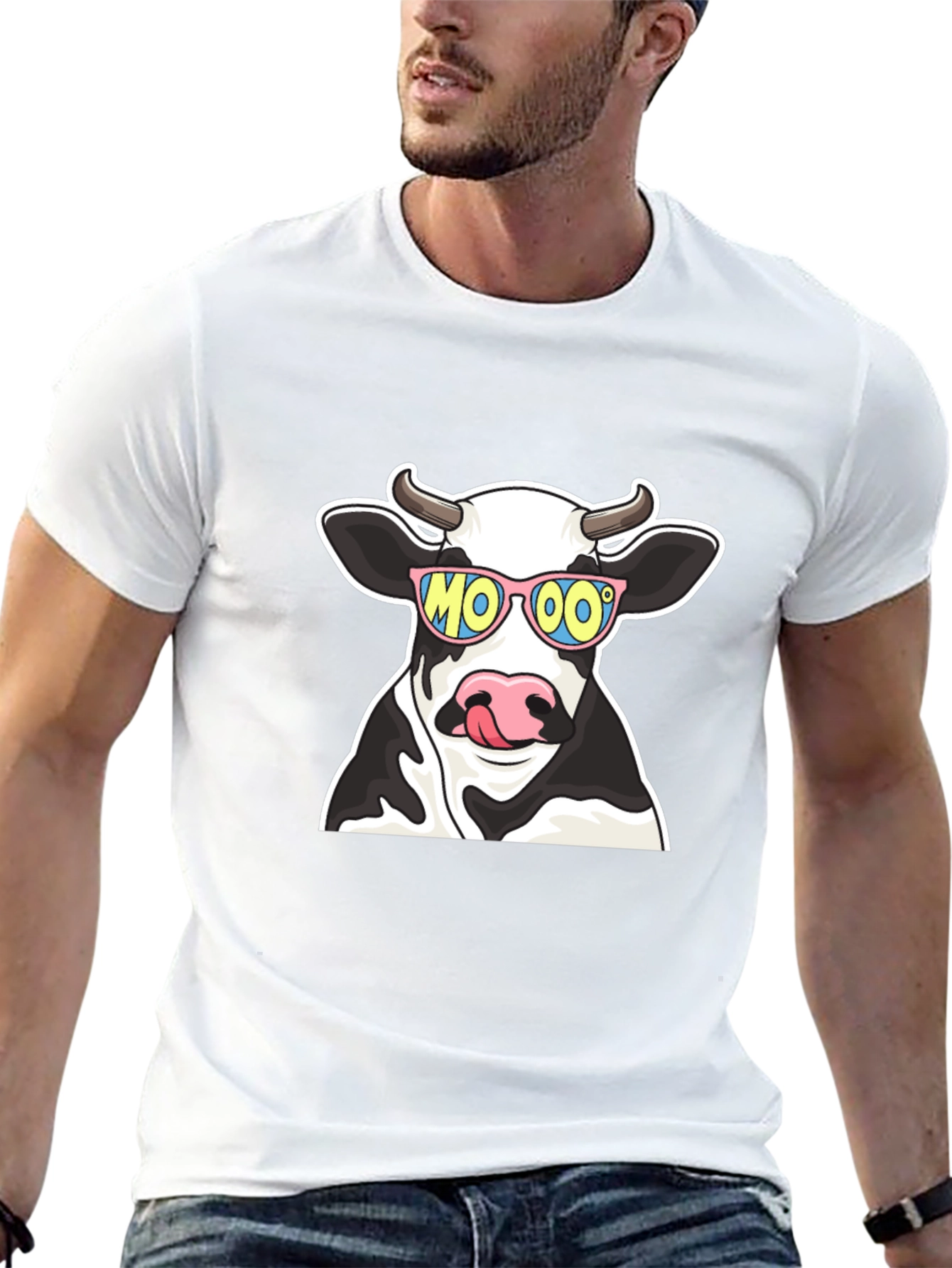 Cool Cow MOOO T-Shirt - Black Cotton Tee