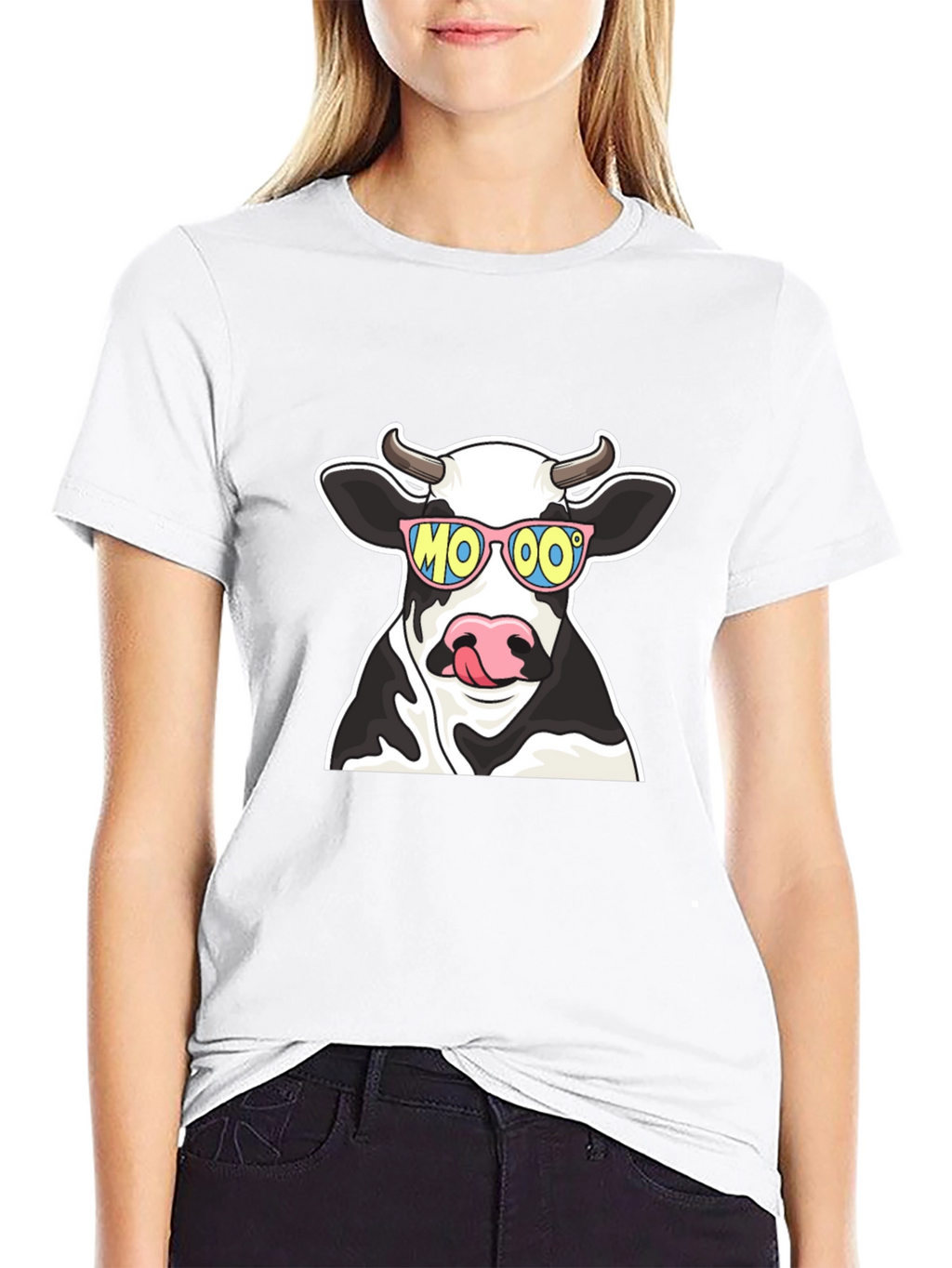 Cool Cow MOOO T-Shirt - Black Cotton Tee