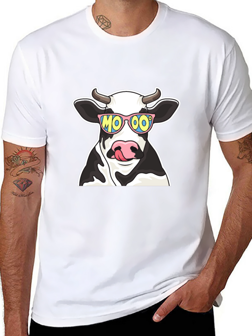 Cool Cow MOOO T-Shirt - Black Cotton Tee