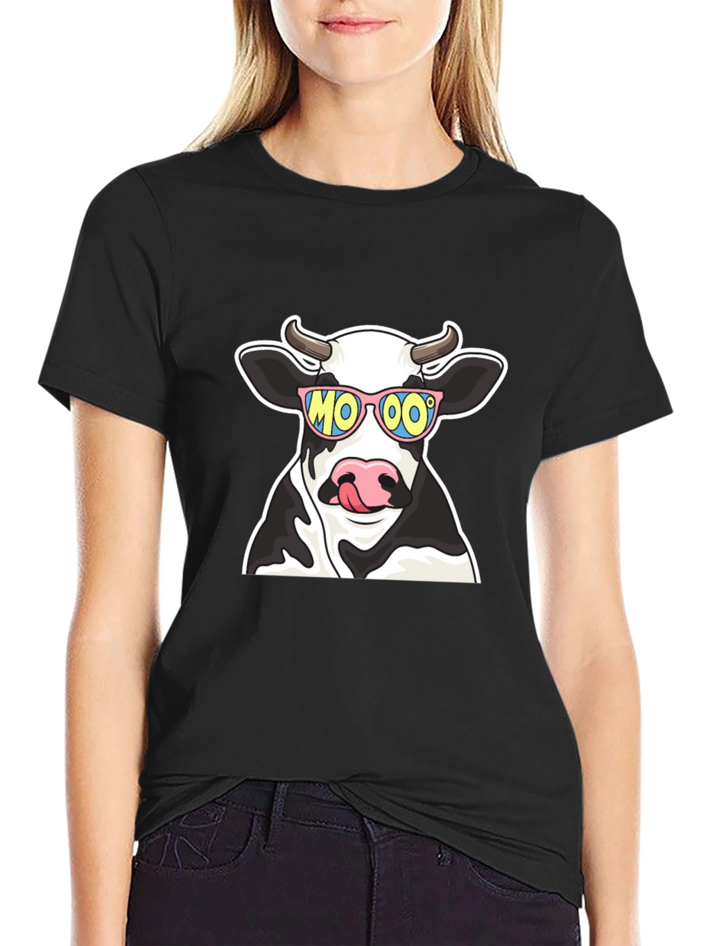 Cool Cow MOOO T-Shirt - Black Cotton Tee