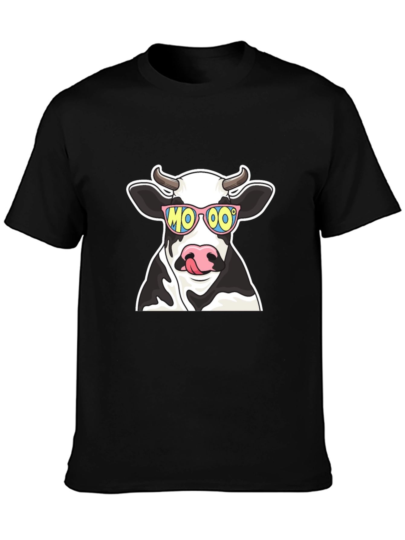 Cool Cow MOOO T-Shirt - Black Cotton Tee
