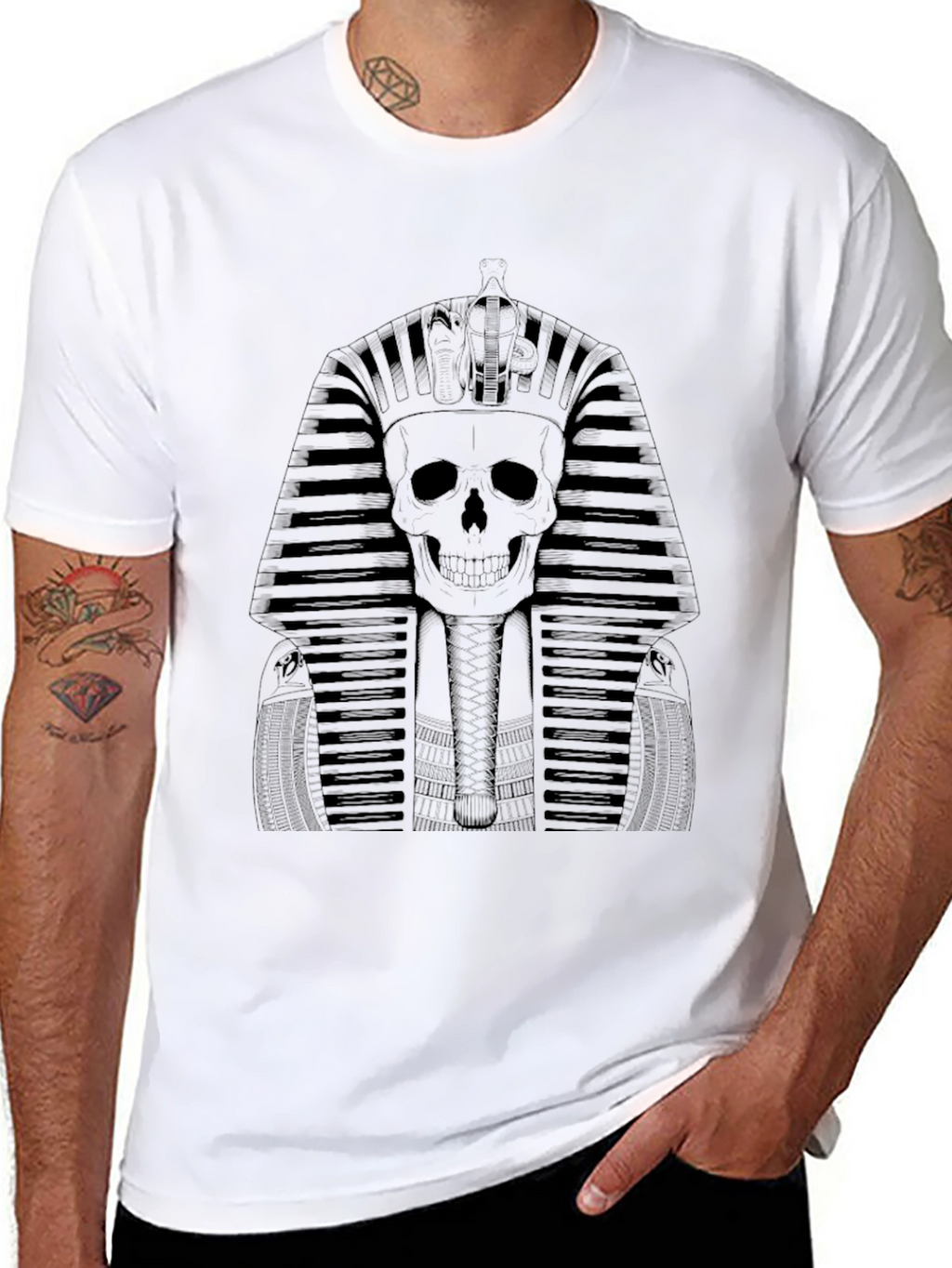 Skull Pharaoh Graphic Tee - Black