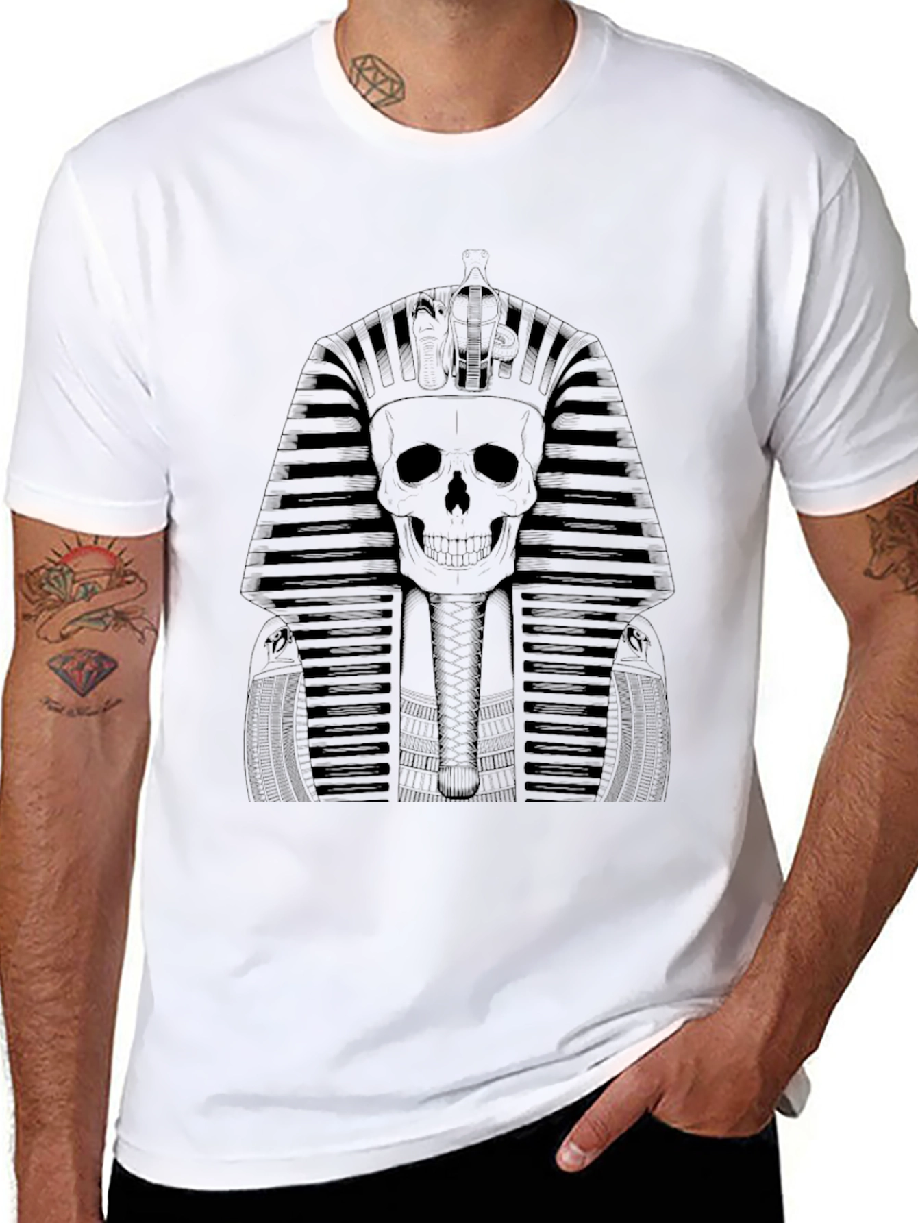 Skull Pharaoh Graphic Tee - Black