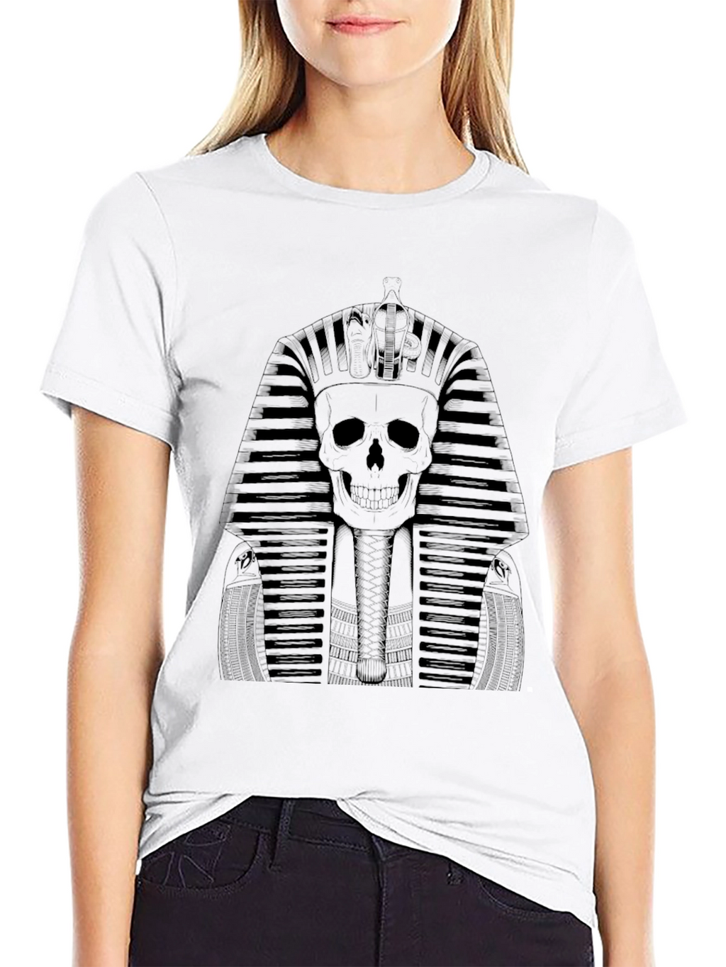 Skull Pharaoh Graphic Tee - Black